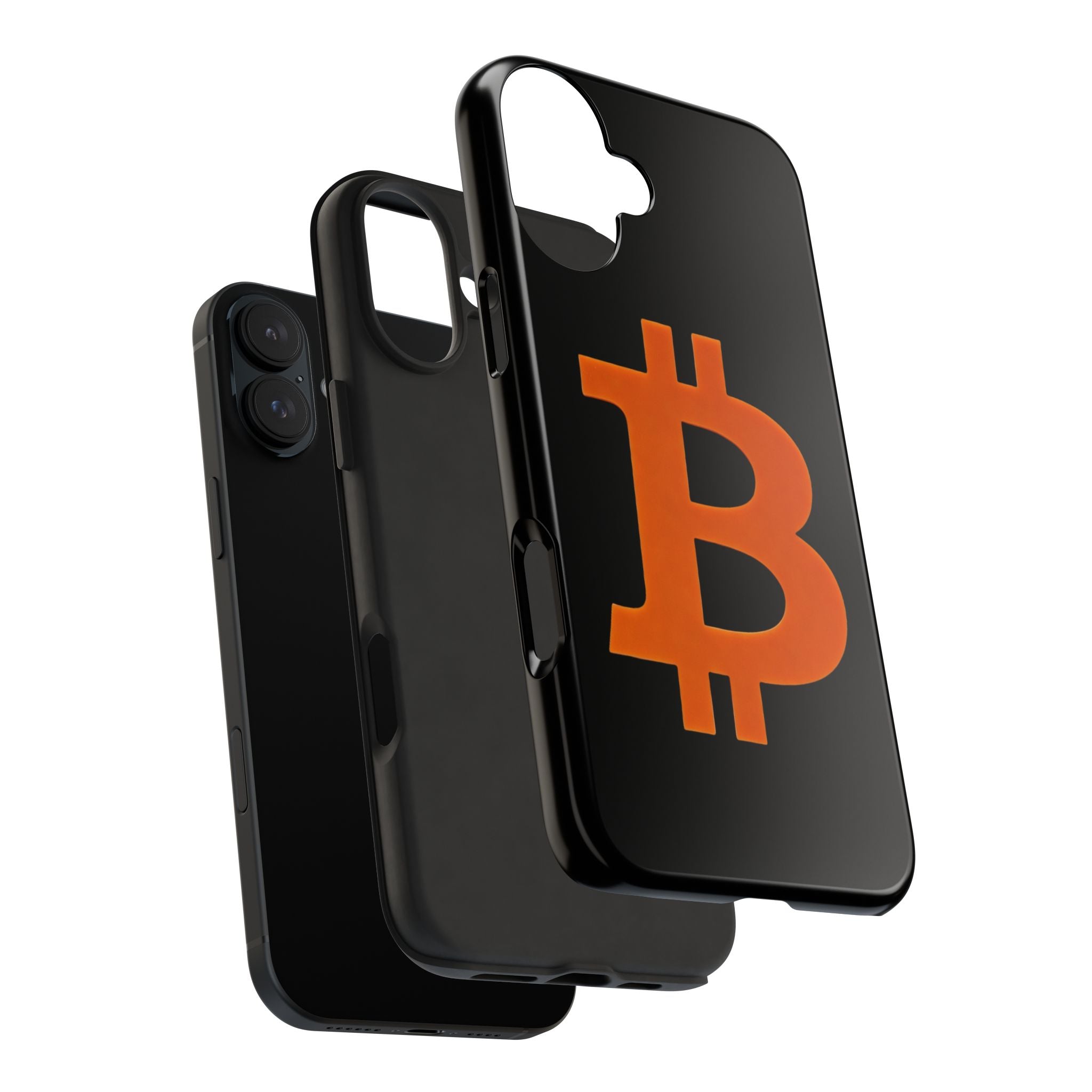 Bitcoin Orange Logo Black Phone Case