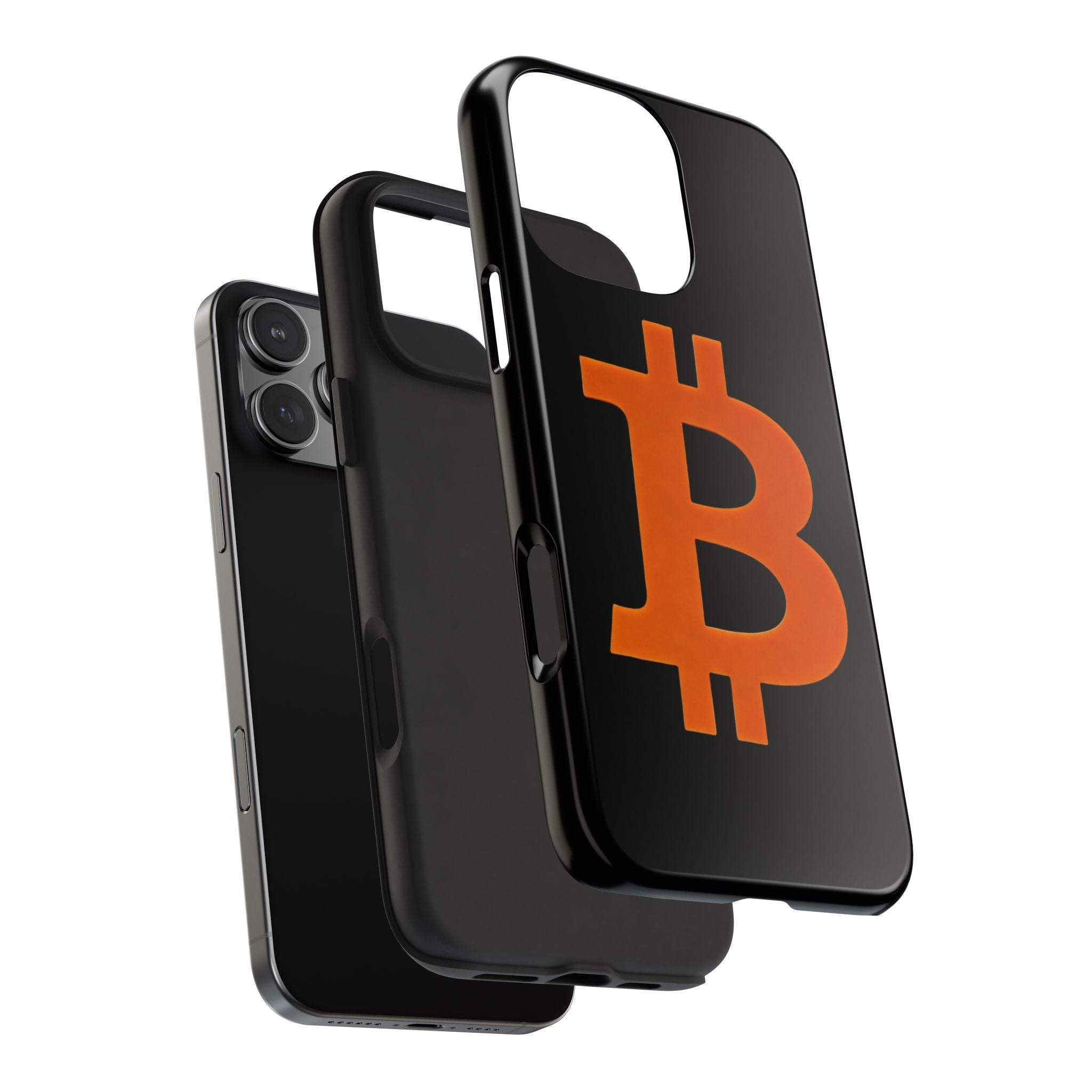 Bitcoin Orange Logo Black Phone Case