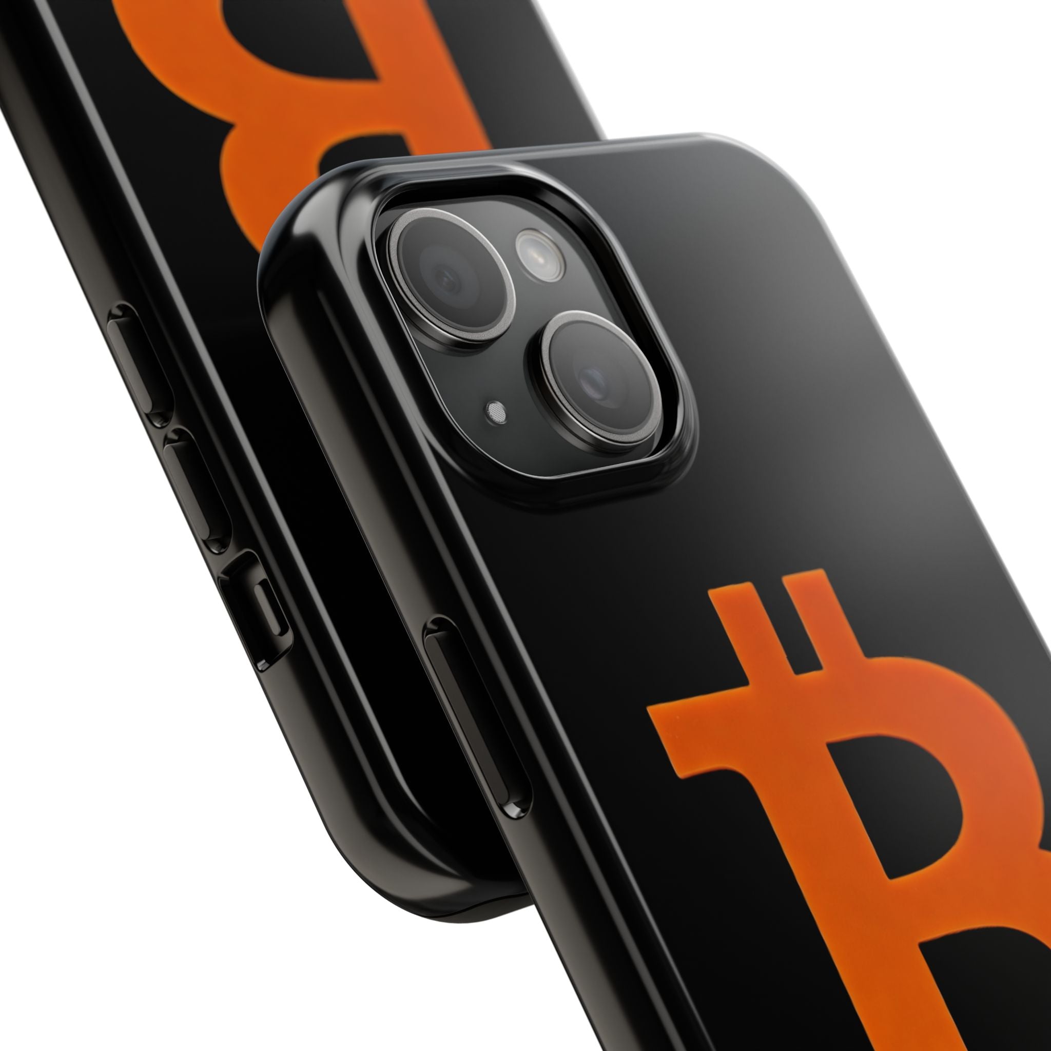 Bitcoin Orange Logo Black Phone Case