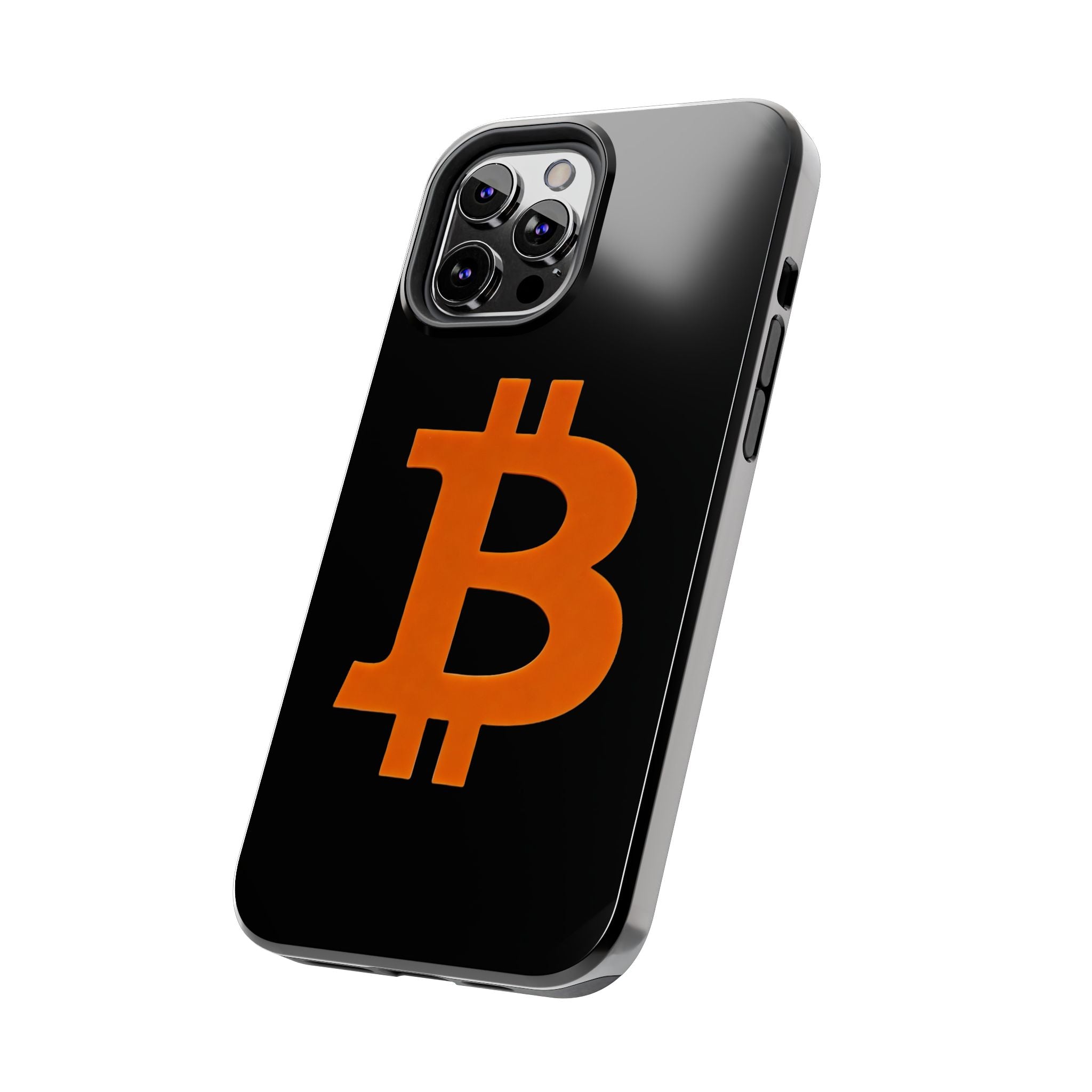 Bitcoin Orange Logo Black Phone Case