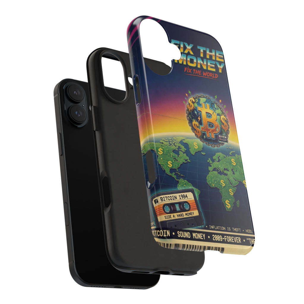 Retro Bitcoin Phone Case — "Fix the Money, Fix the World"