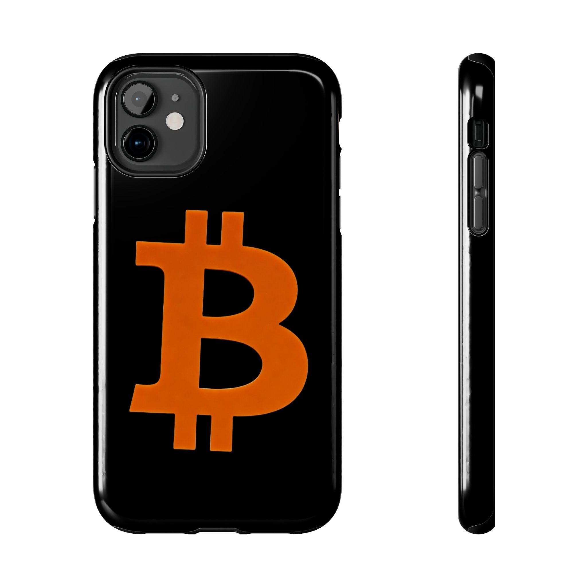 Bitcoin Orange Logo Black Phone Case