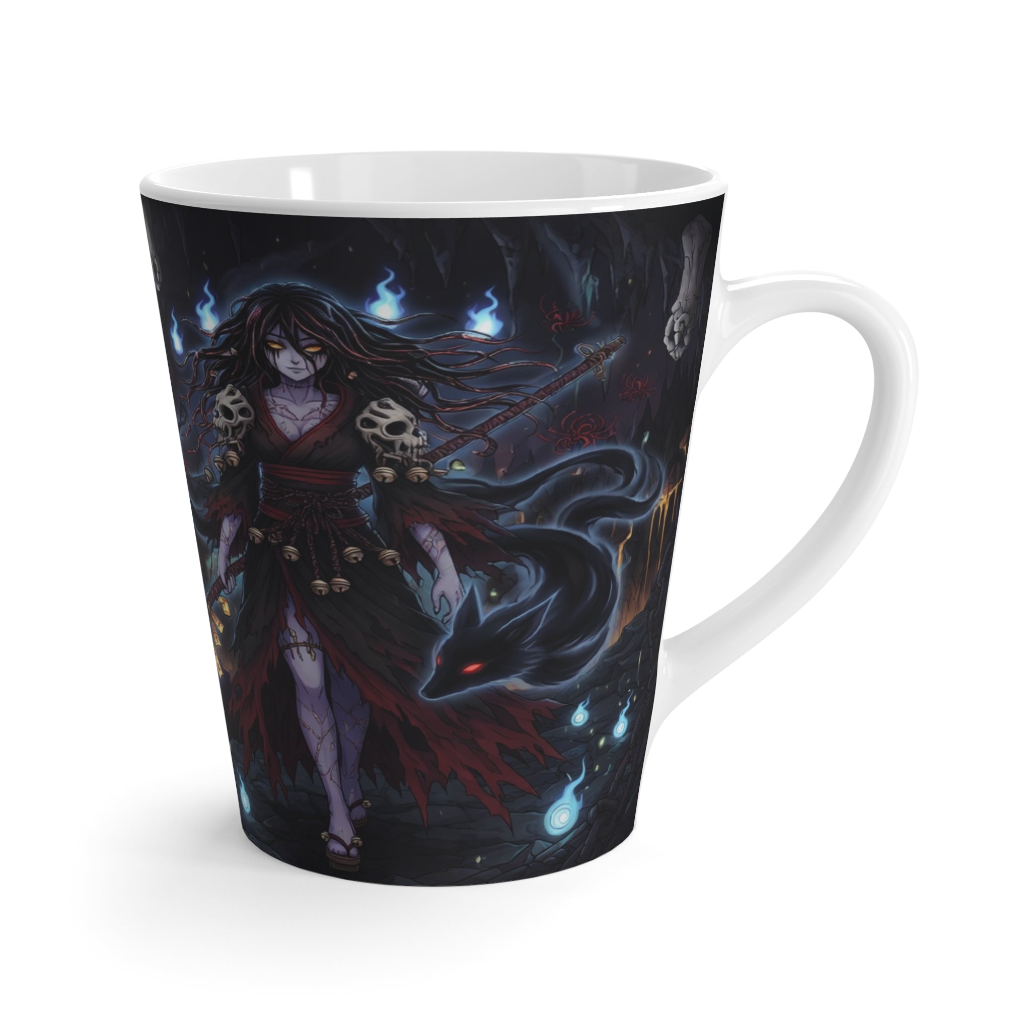 Undead Girl Warrior Latte Mug — Anime Underworld Design