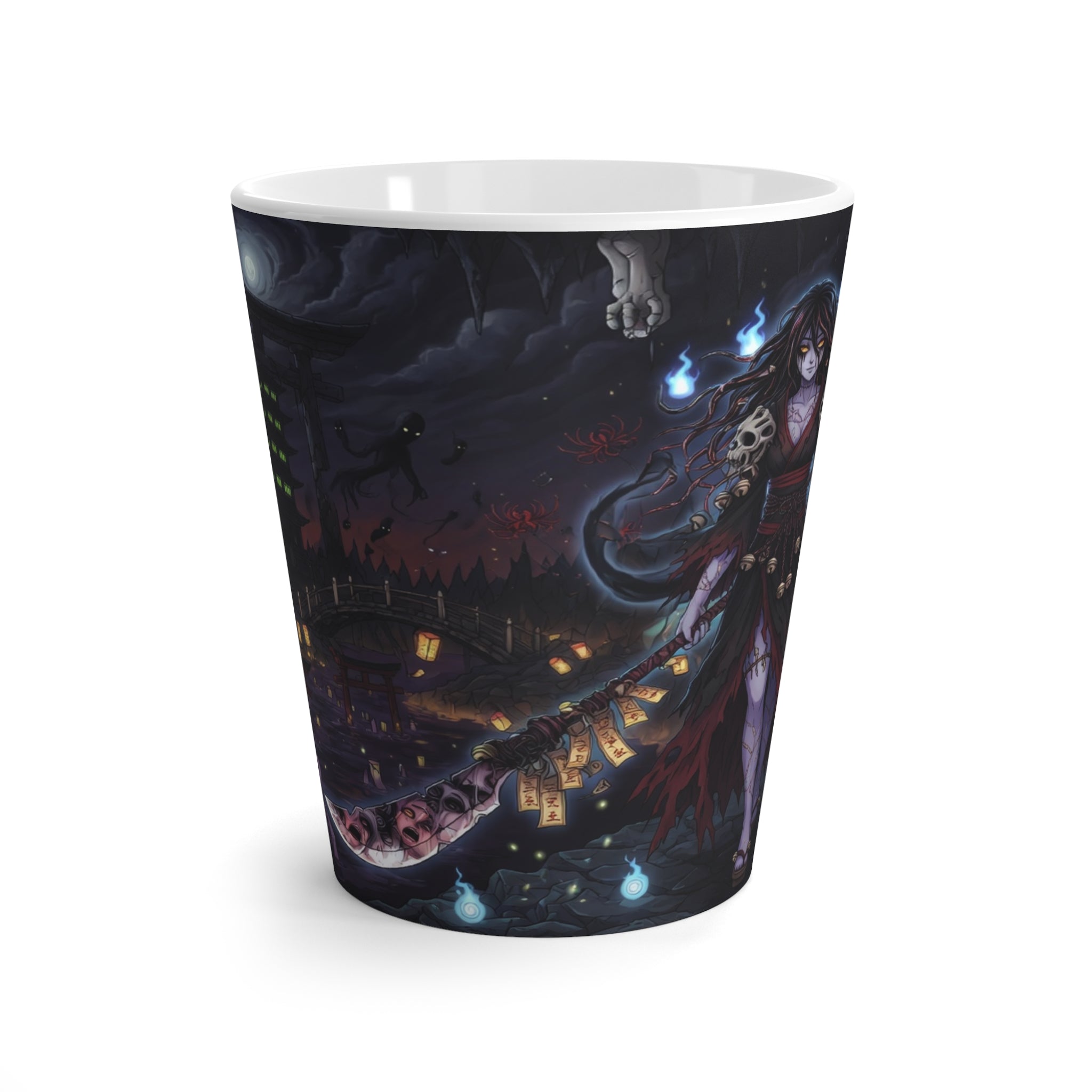 Undead Girl Warrior Latte Mug — Anime Underworld Design