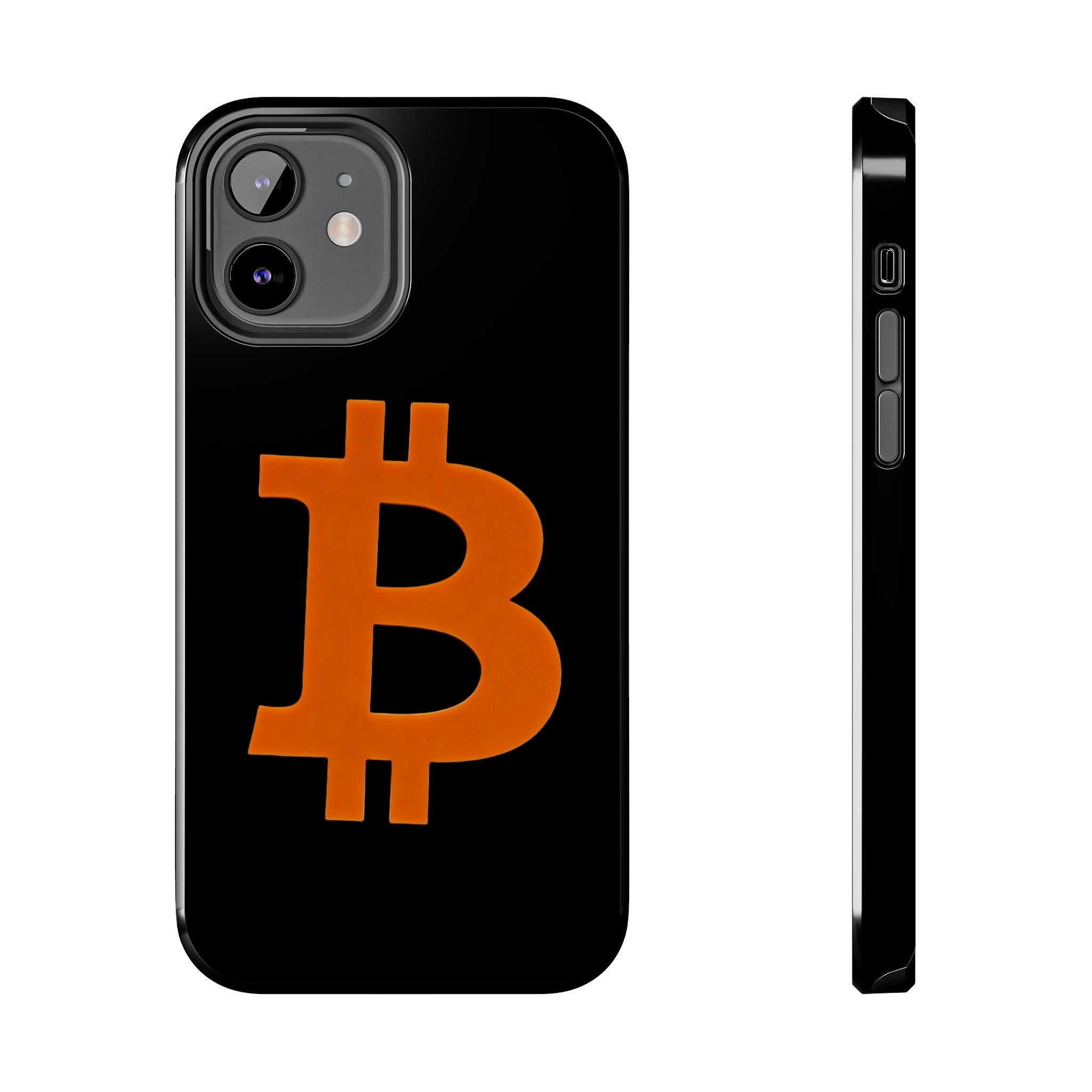Bitcoin Orange Logo Black Phone Case