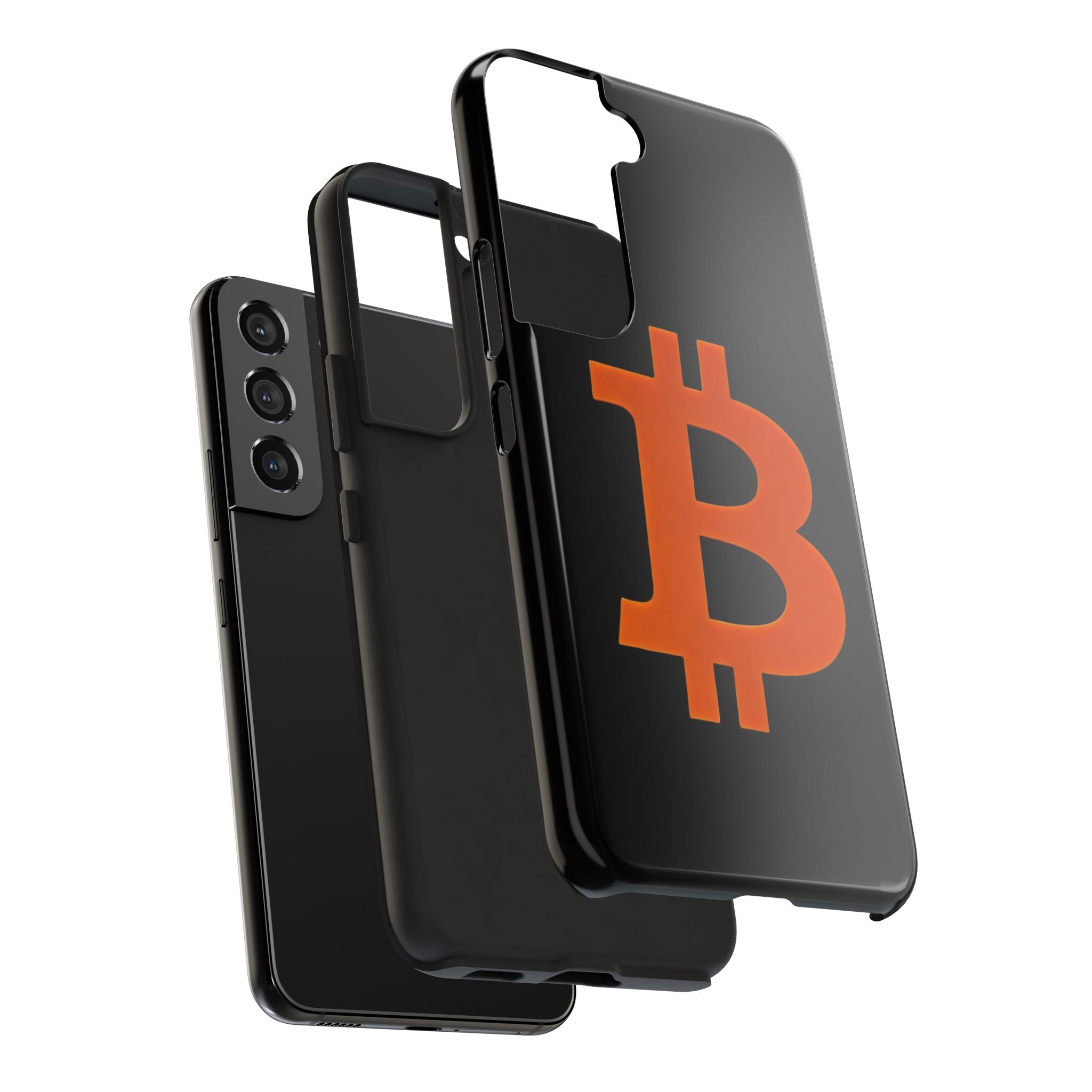 Bitcoin Orange Logo Black Phone Case