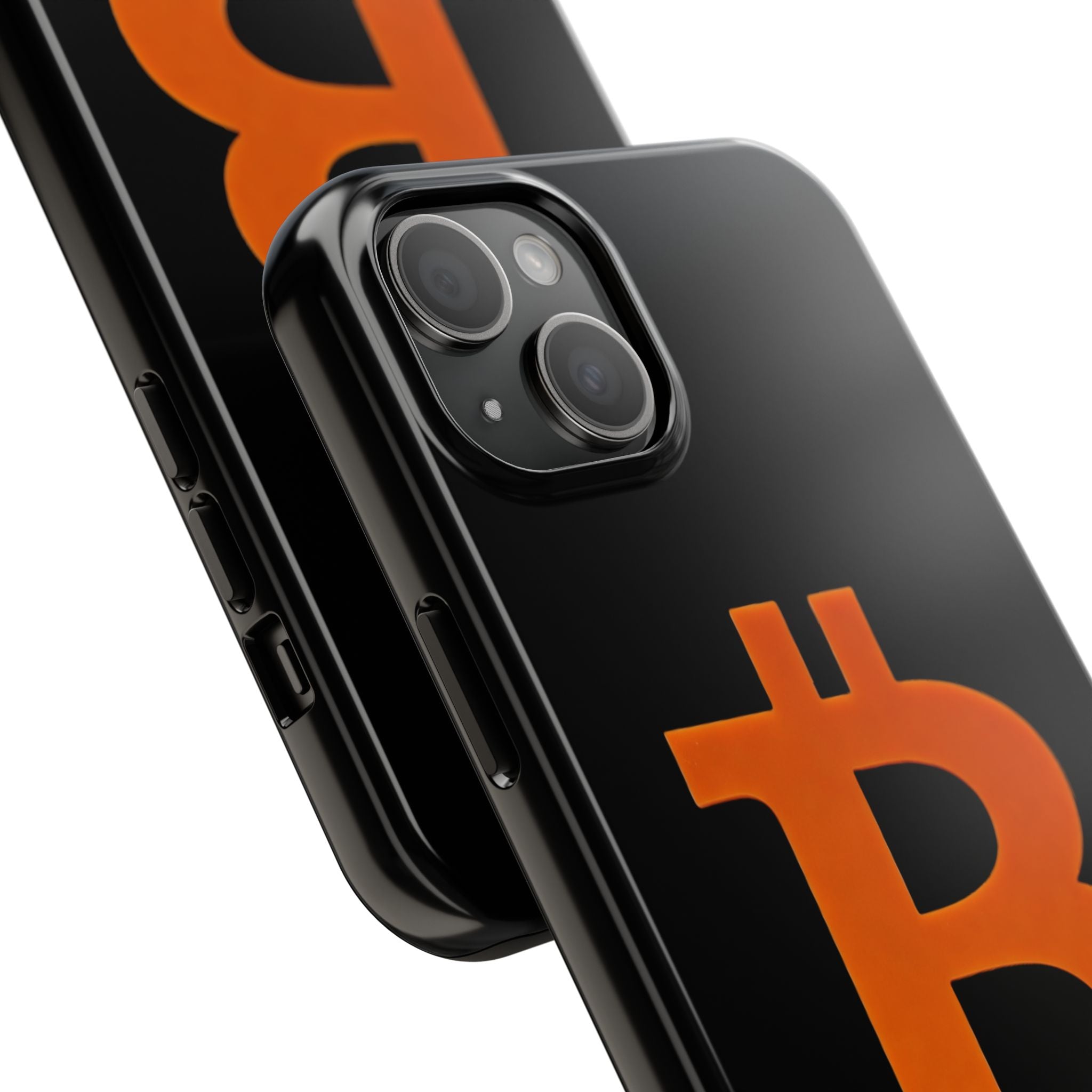 Bitcoin Orange Logo Black Phone Case