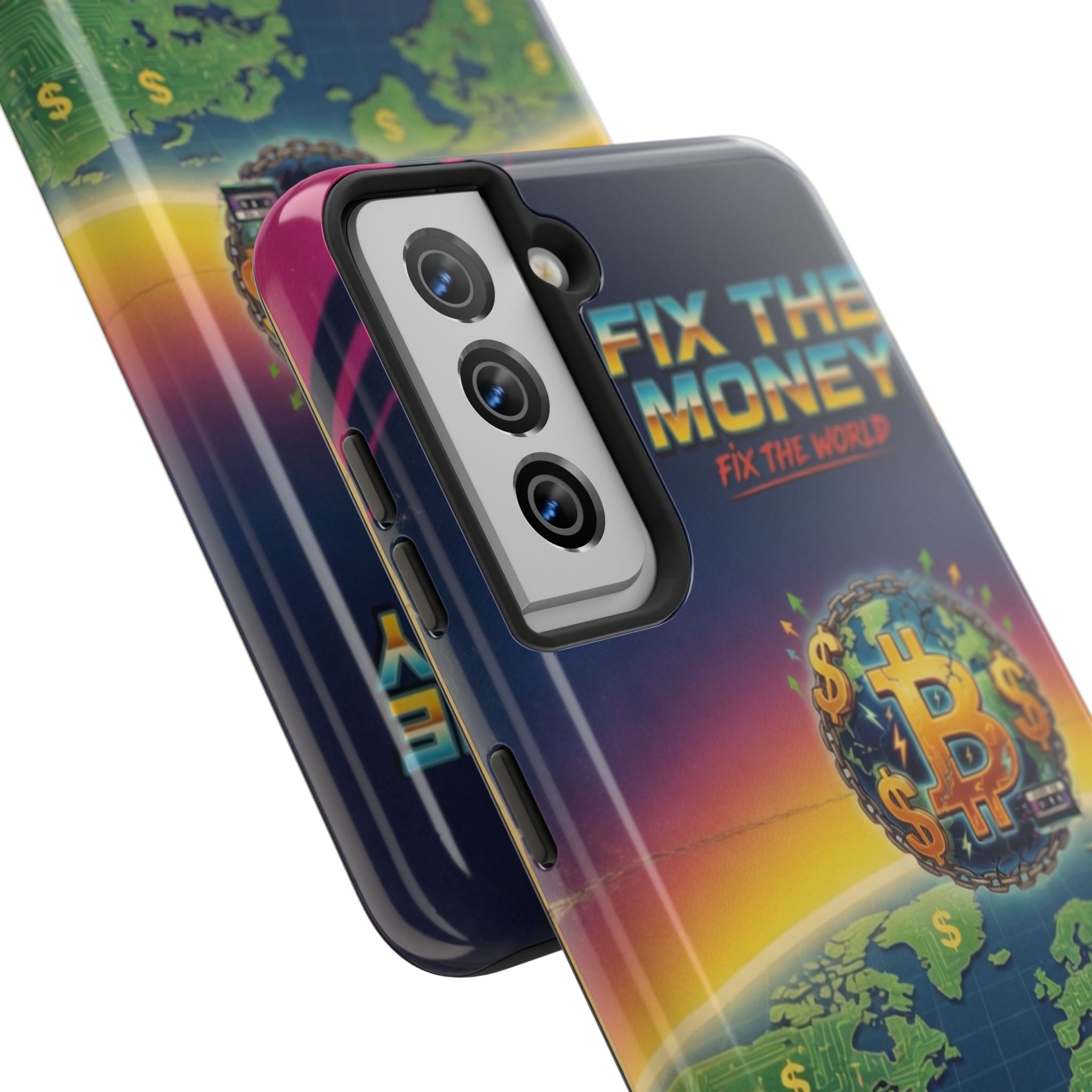 Retro Bitcoin Phone Case — "Fix the Money, Fix the World"