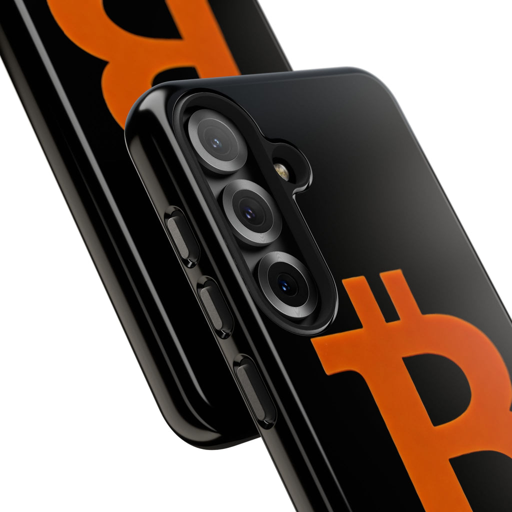 Bitcoin Orange Logo Black Phone Case