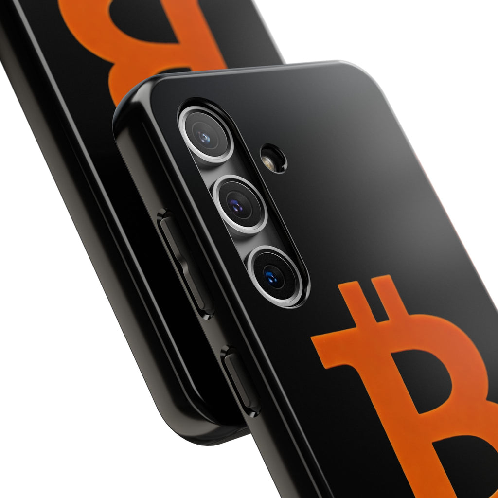 Bitcoin Orange Logo Black Phone Case