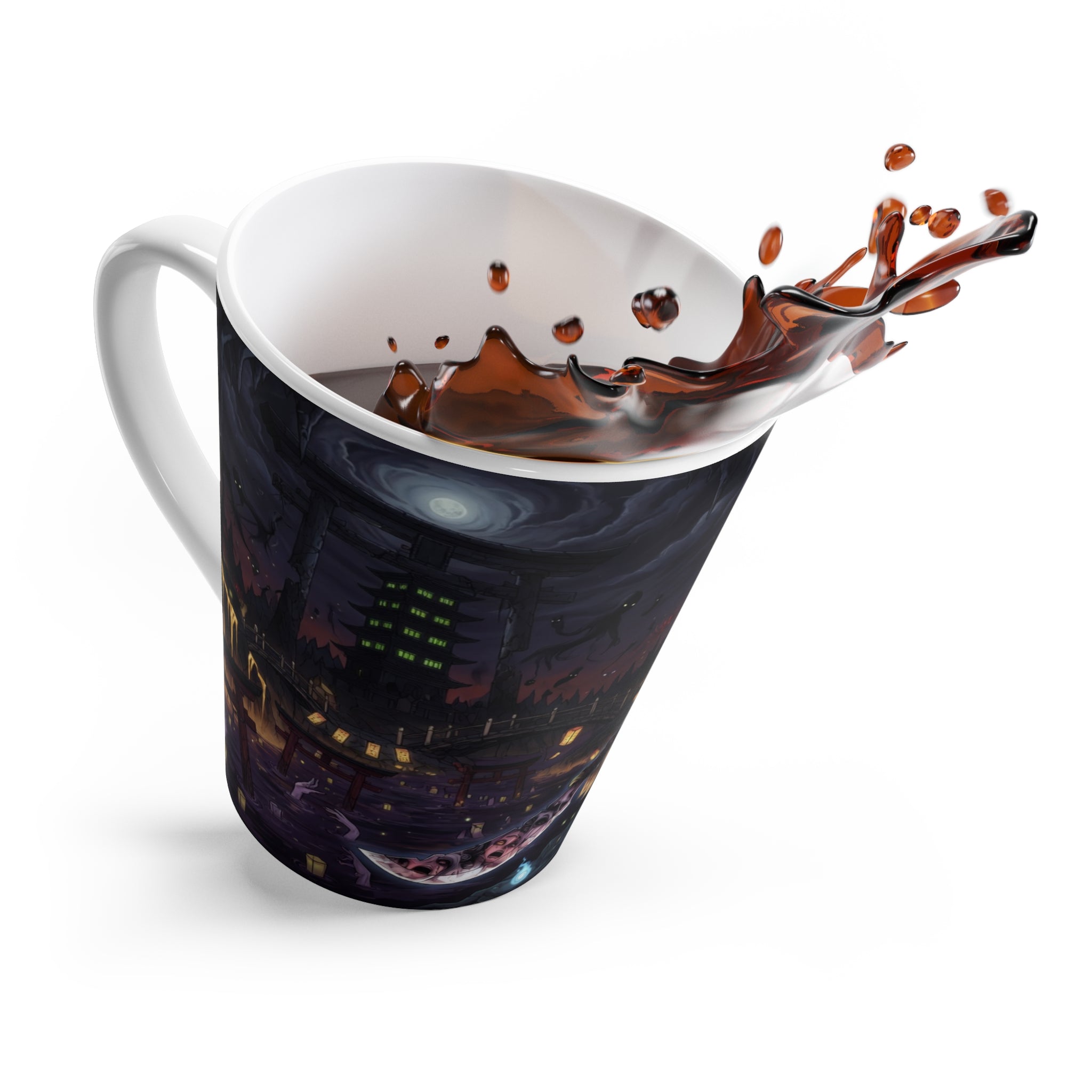 Undead Girl Warrior Latte Mug — Anime Underworld Design