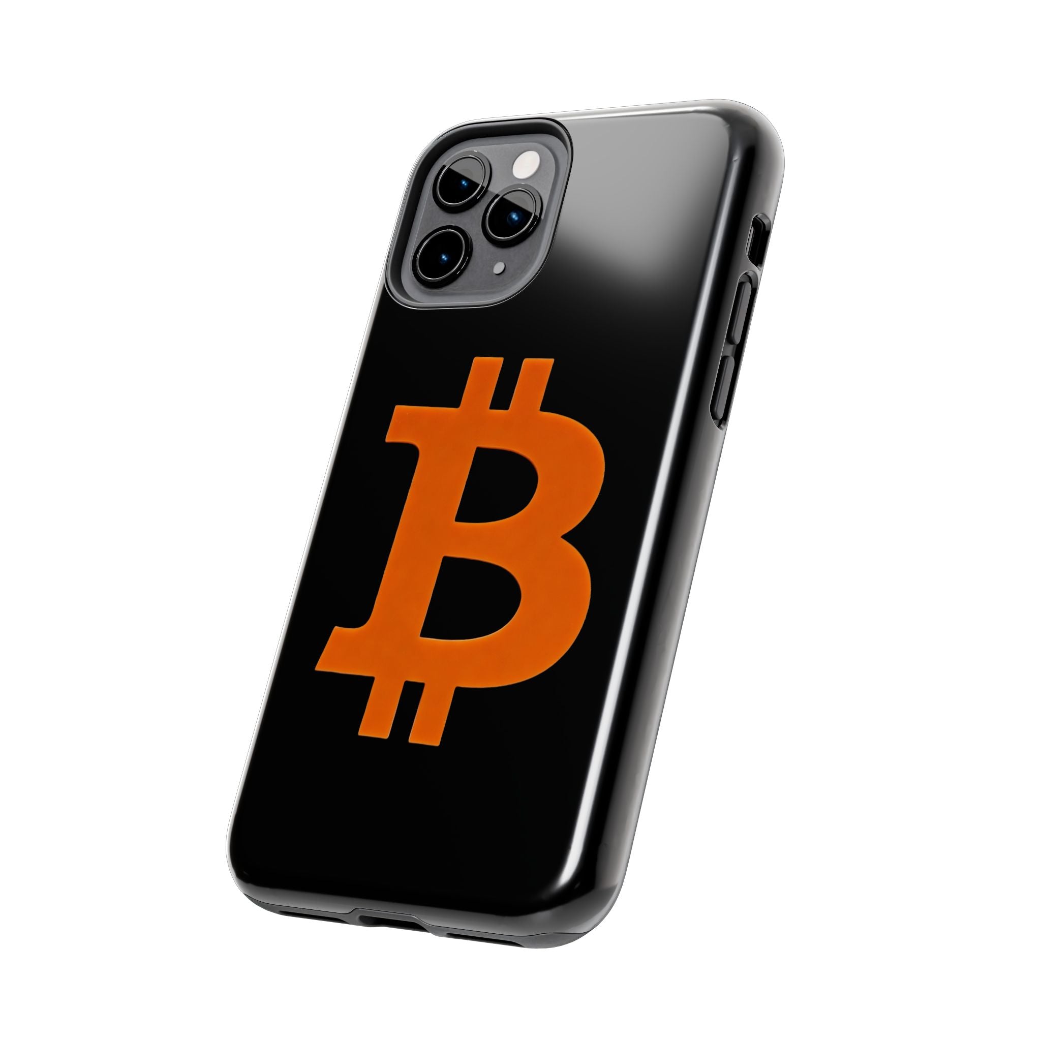 Bitcoin Orange Logo Black Phone Case