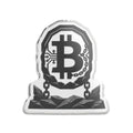 Bitcoin Breaking Free – Aged Chain & Rock Acrylic Desk Statue