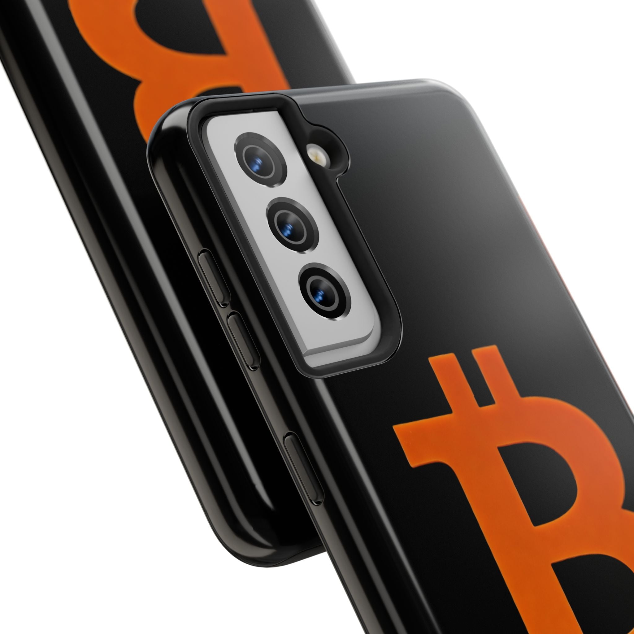 Bitcoin Orange Logo Black Phone Case