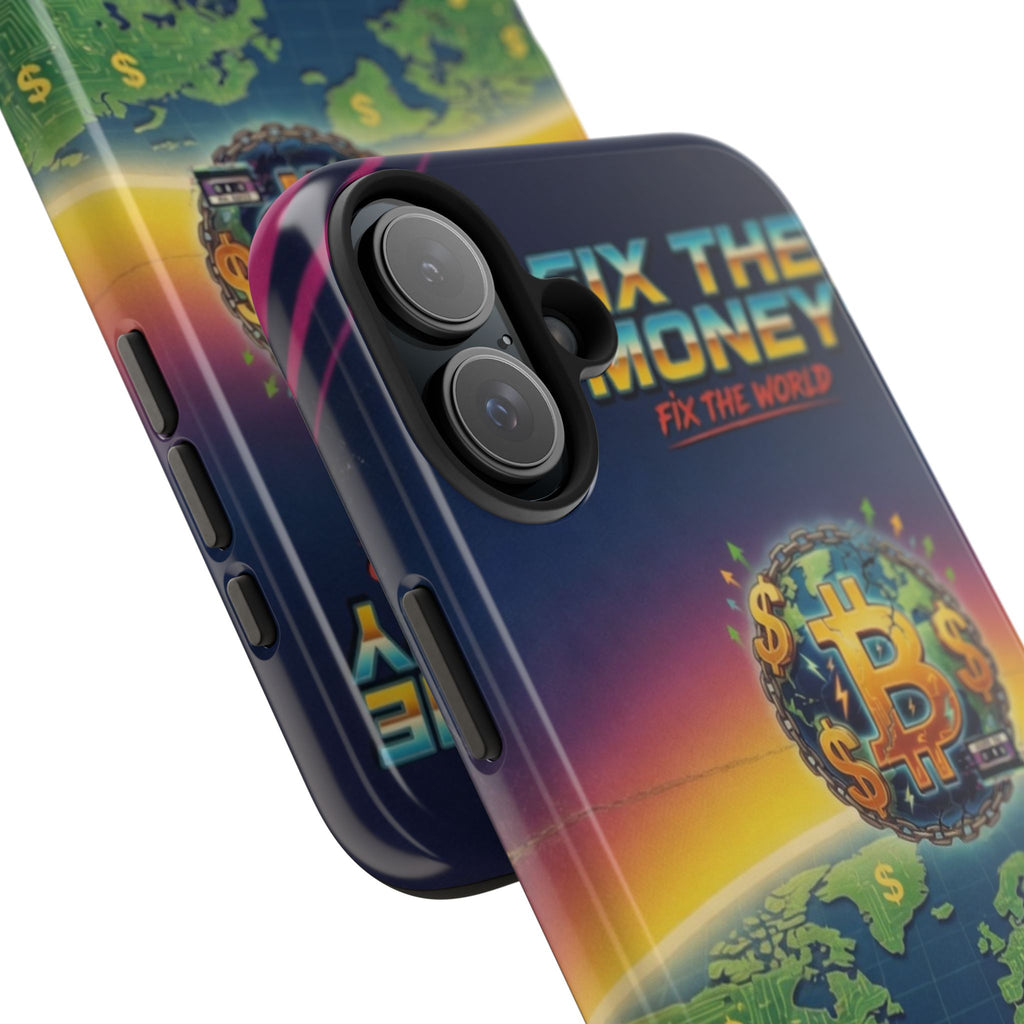 Retro Bitcoin Phone Case — "Fix the Money, Fix the World"