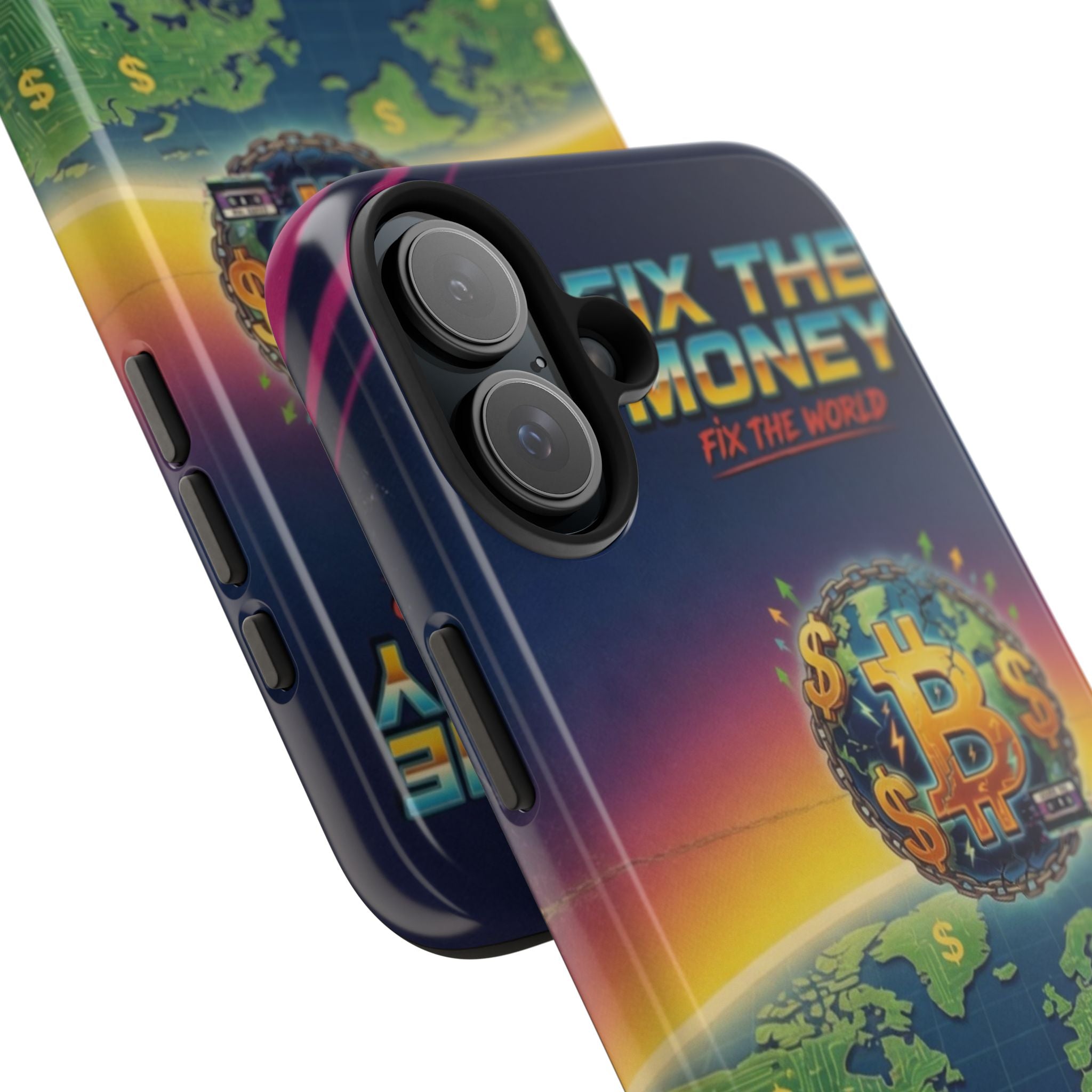 Retro Bitcoin Phone Case — "Fix the Money, Fix the World"