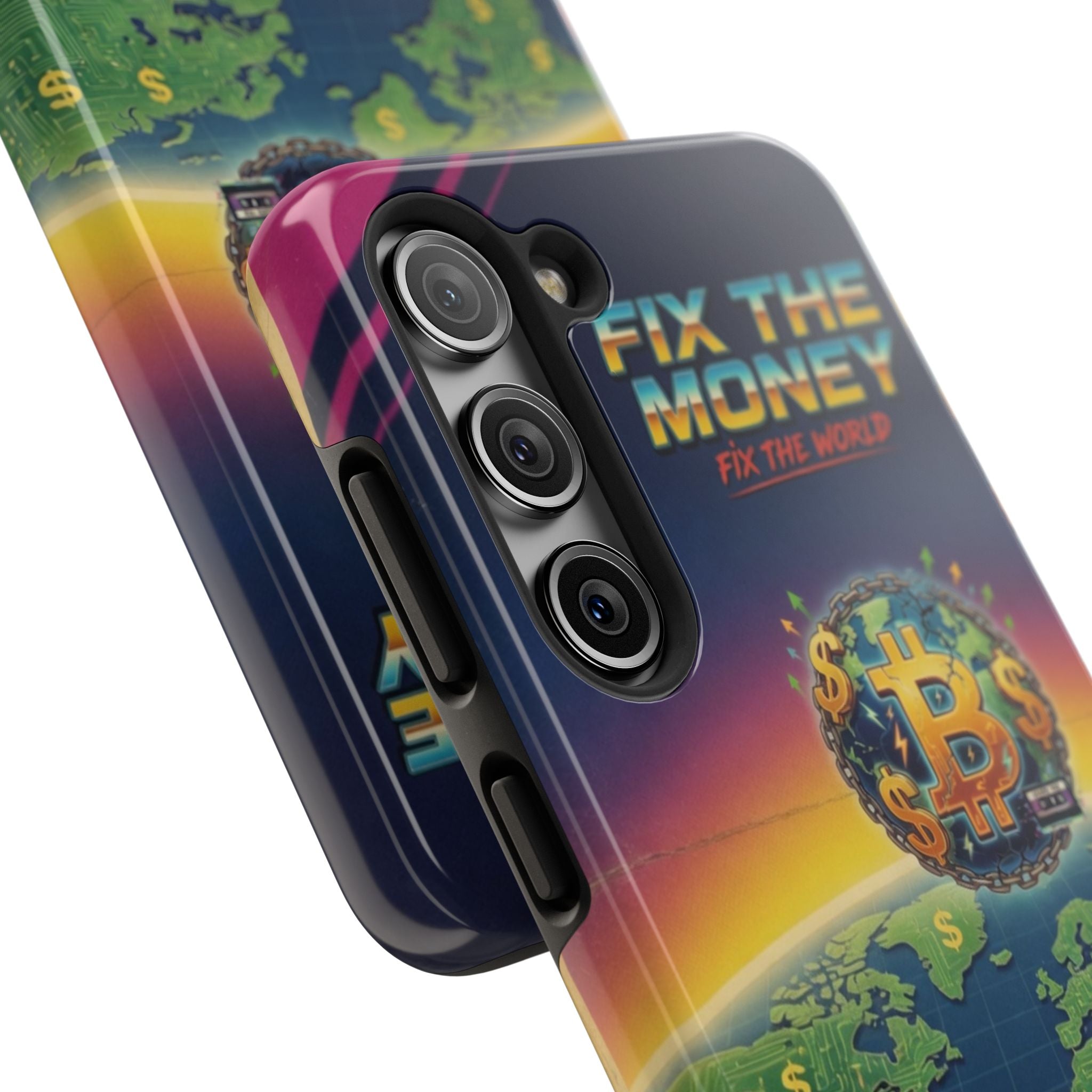 Retro Bitcoin Phone Case — "Fix the Money, Fix the World"