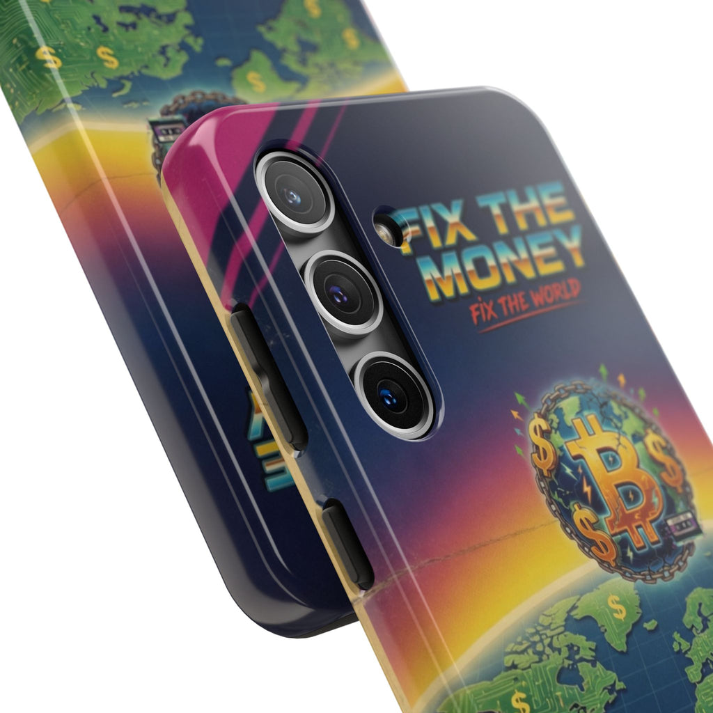Retro Bitcoin Phone Case — "Fix the Money, Fix the World"