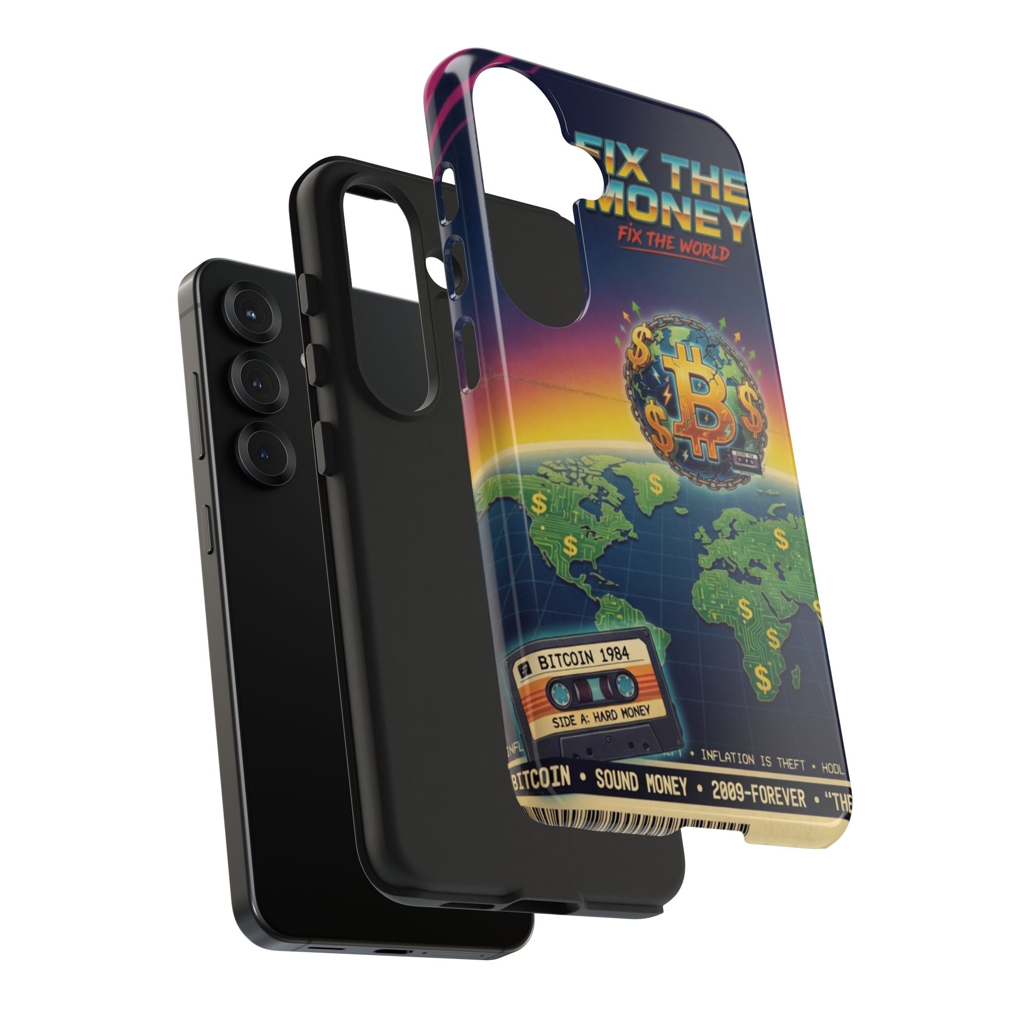 Retro Bitcoin Phone Case — "Fix the Money, Fix the World"