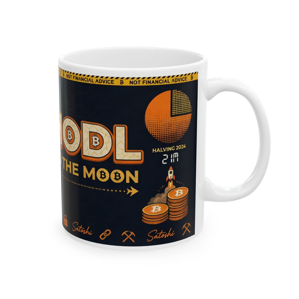 HODL To The Moon Bitcoin Mug | Cryptocurrency Ceramic Coffee Cup