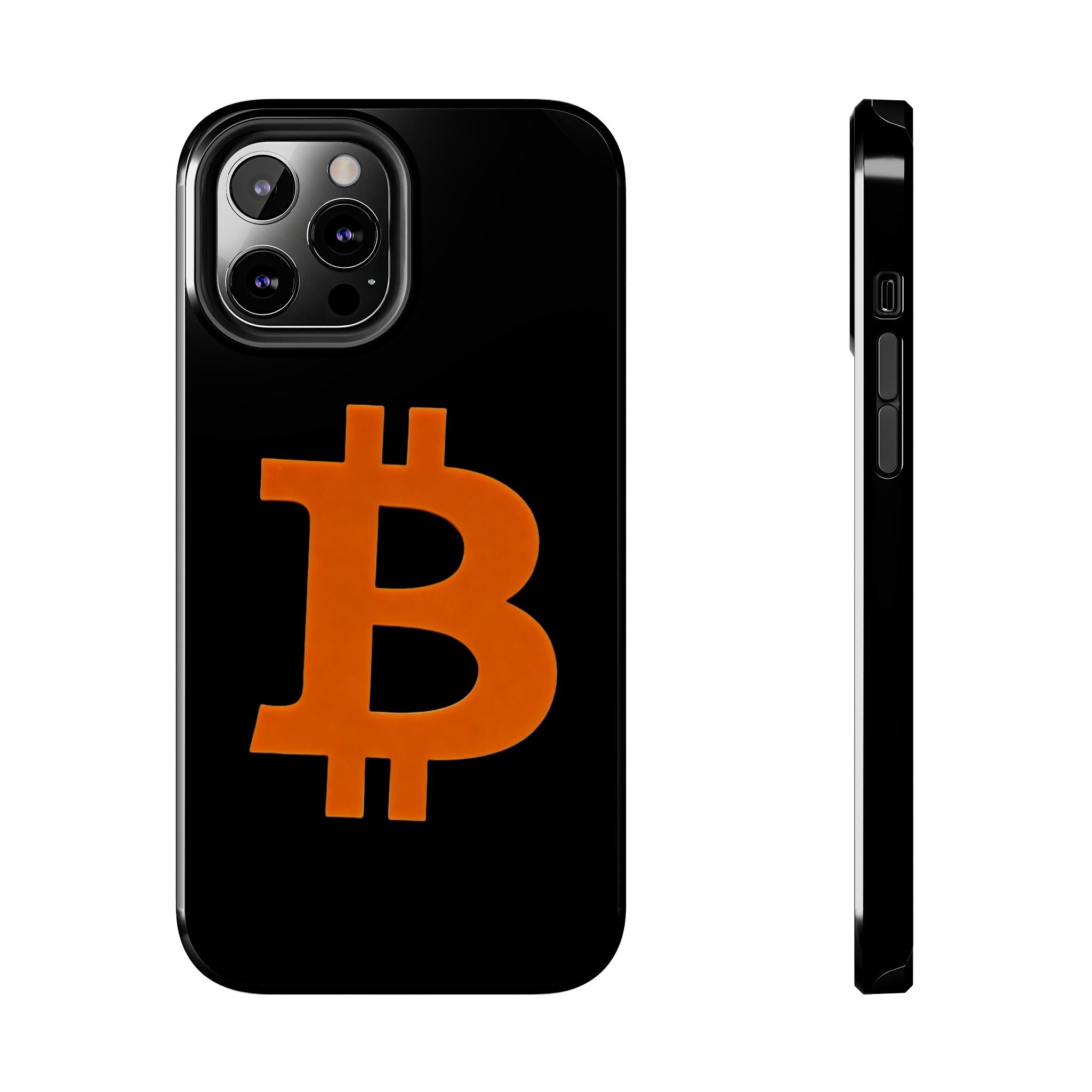 Bitcoin Orange Logo Black Phone Case