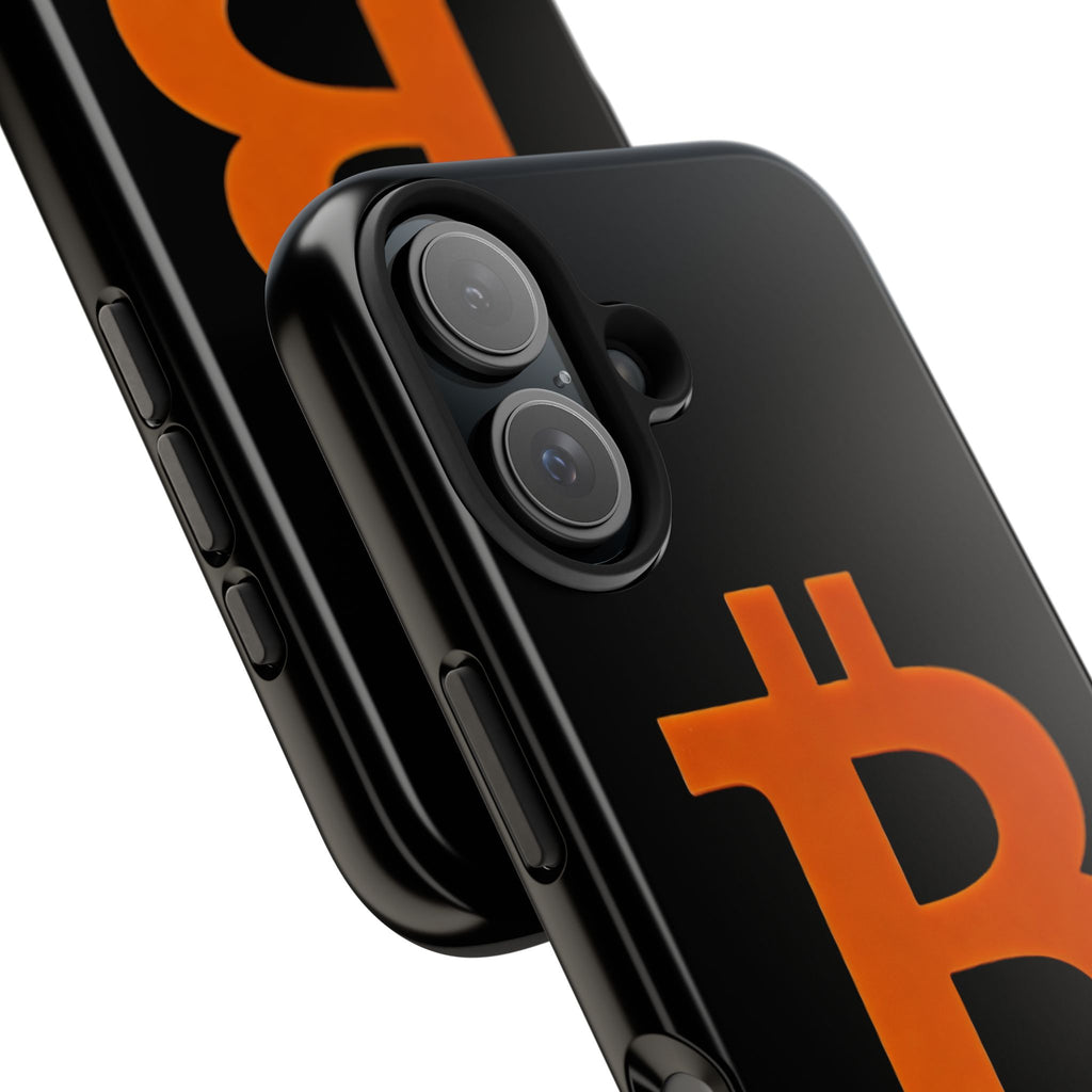 Bitcoin Orange Logo Black Phone Case