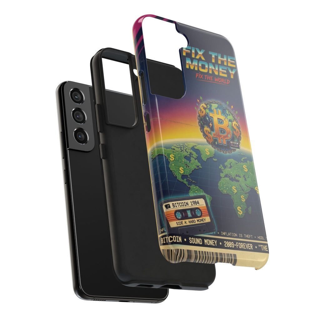 Retro Bitcoin Phone Case — "Fix the Money, Fix the World"
