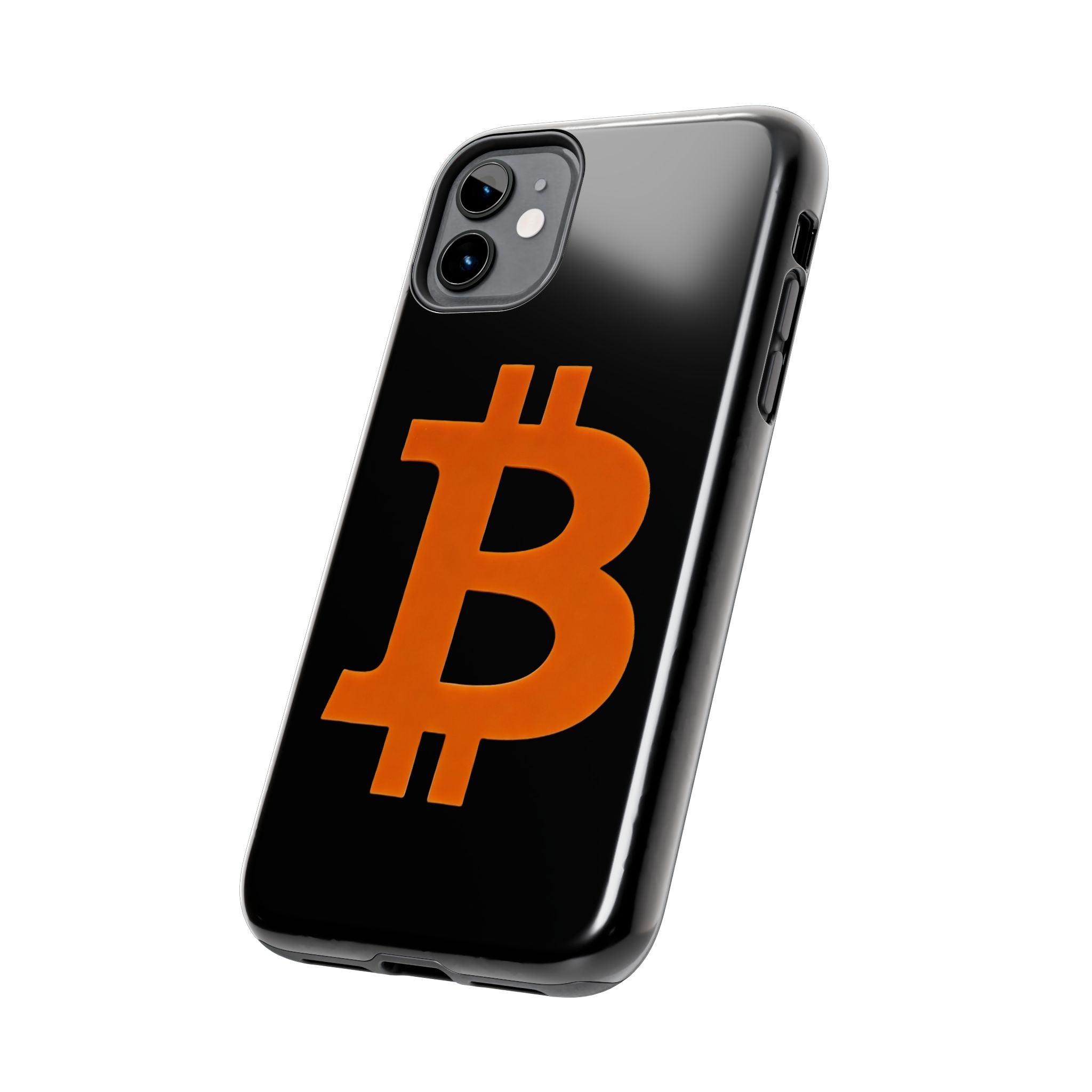 Bitcoin Orange Logo Black Phone Case