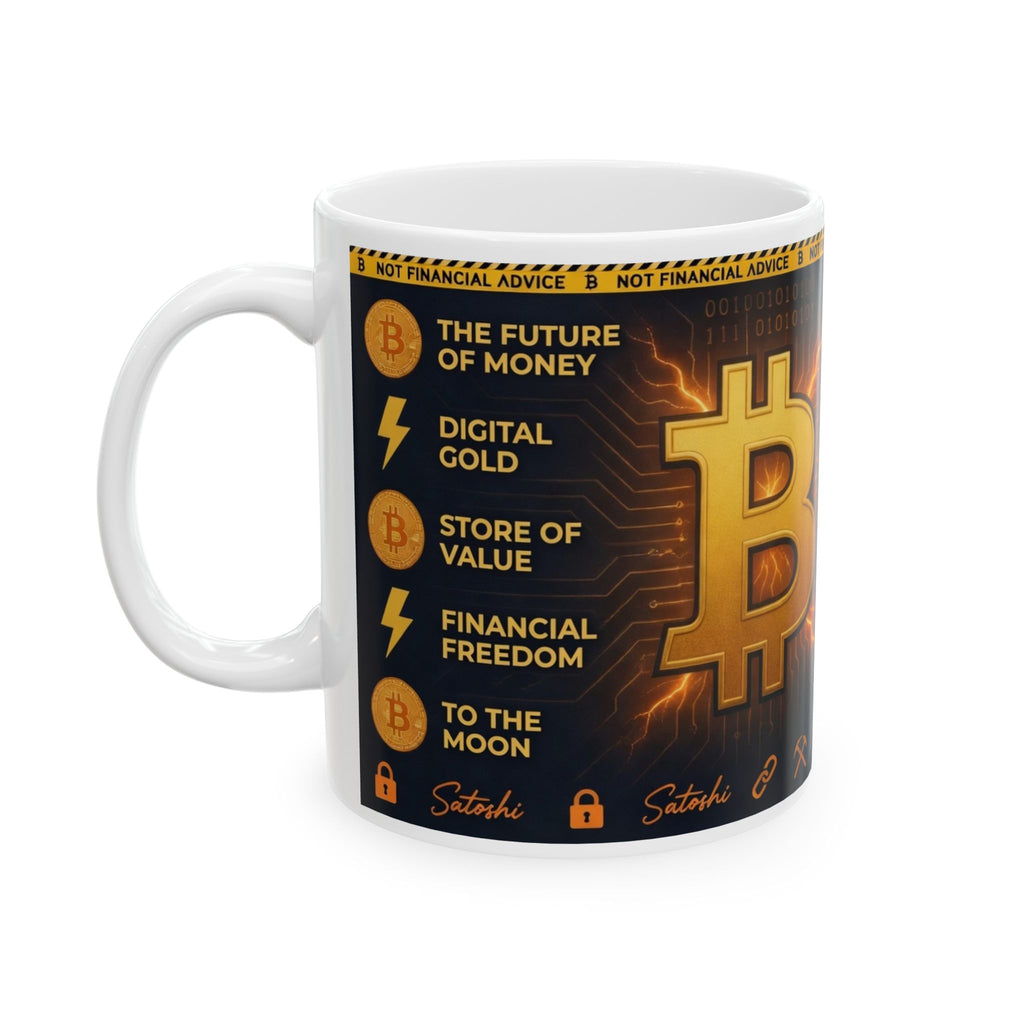 HODL To The Moon Bitcoin Mug | Cryptocurrency Ceramic Coffee Cup