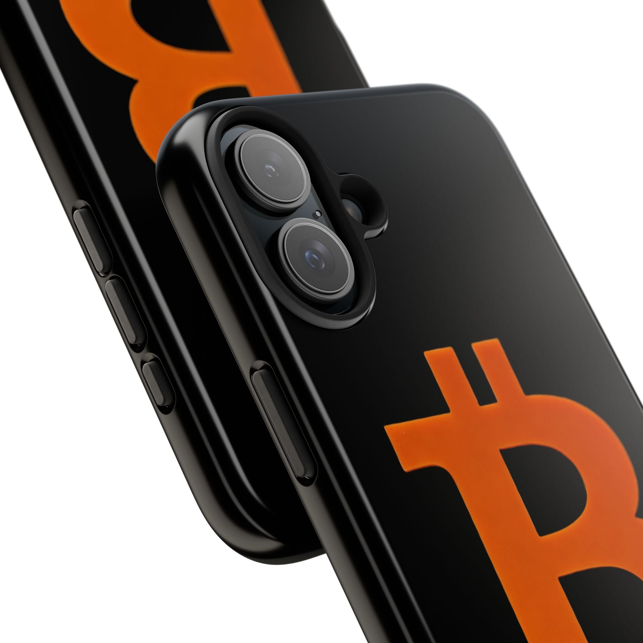 Bitcoin Orange Logo Black Phone Case