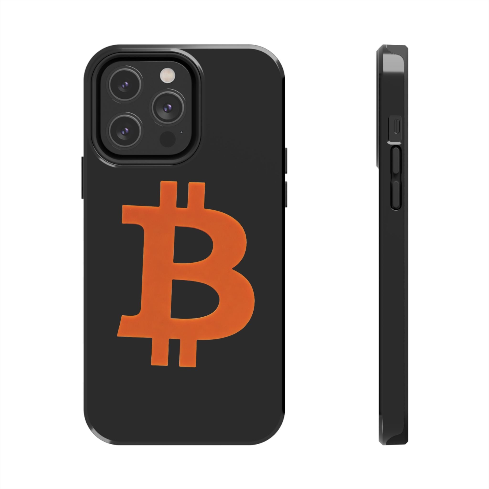 Bitcoin Orange Logo Black Phone Case