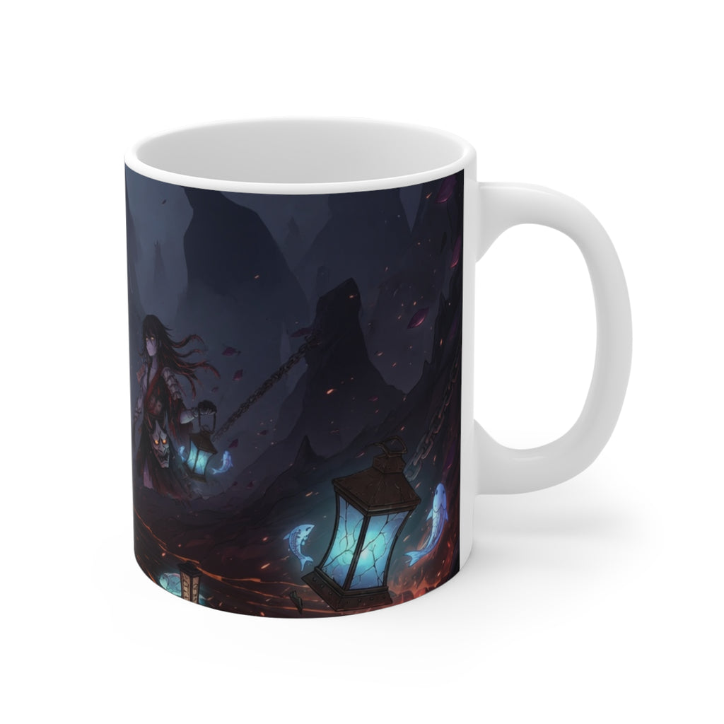 Undead Samurai Girl Mug — Underworld Gothic 11oz