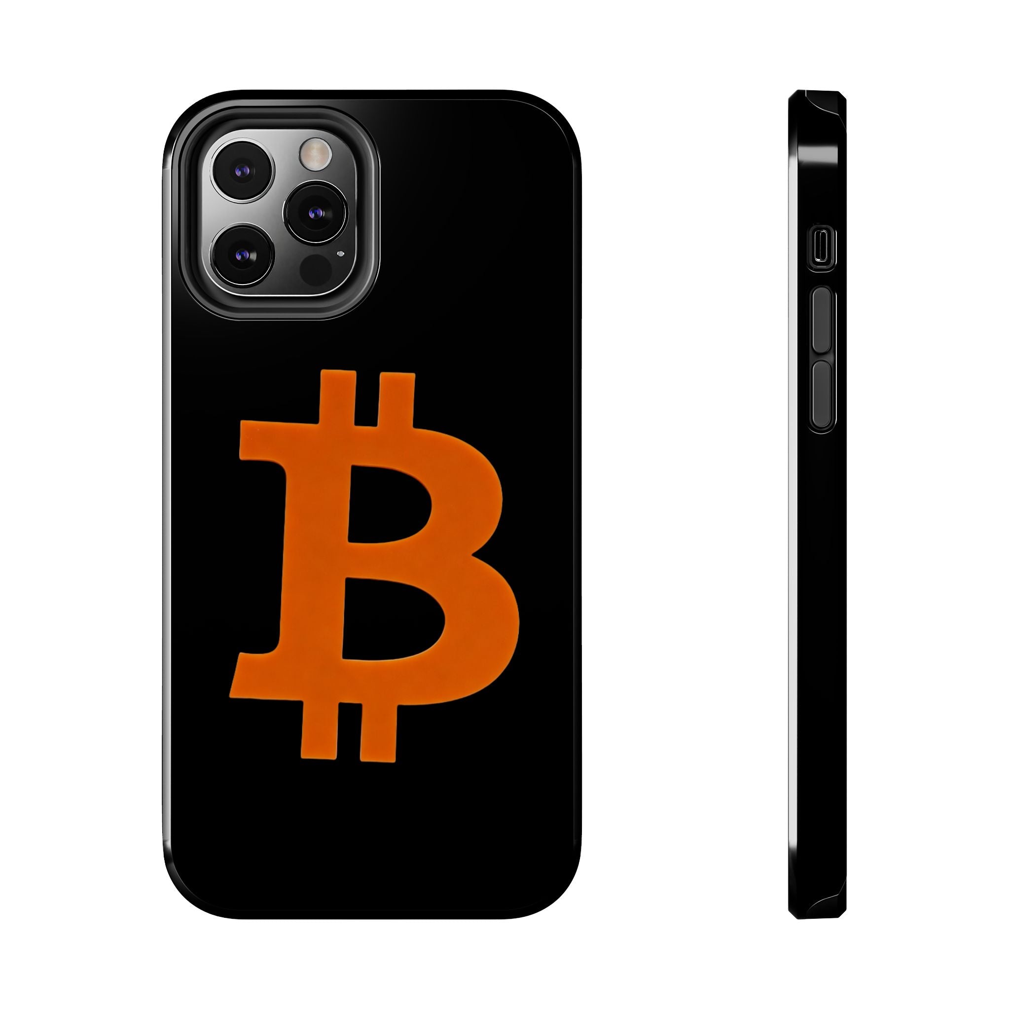 Bitcoin Orange Logo Black Phone Case