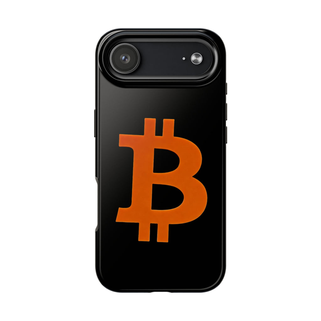 Bitcoin Orange Logo Black Phone Case