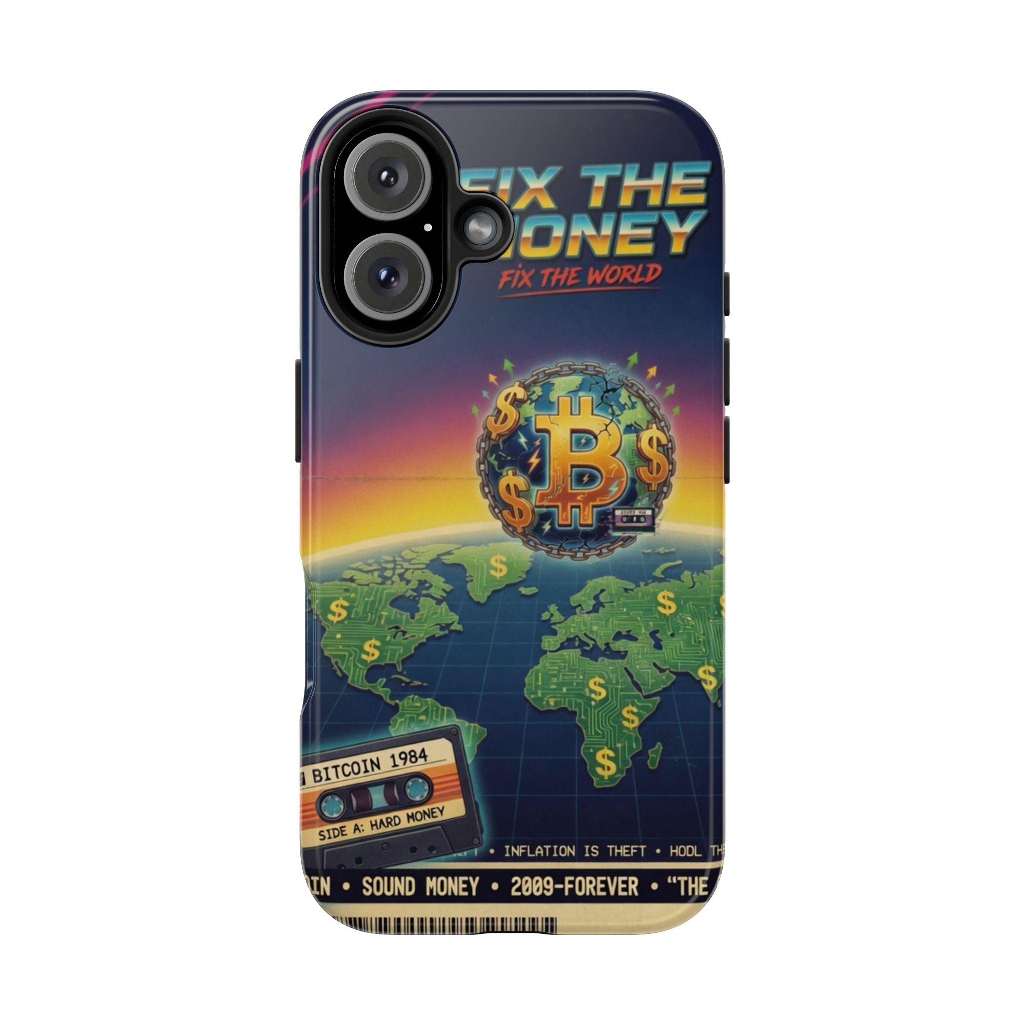 Retro Bitcoin Phone Case — "Fix the Money, Fix the World"