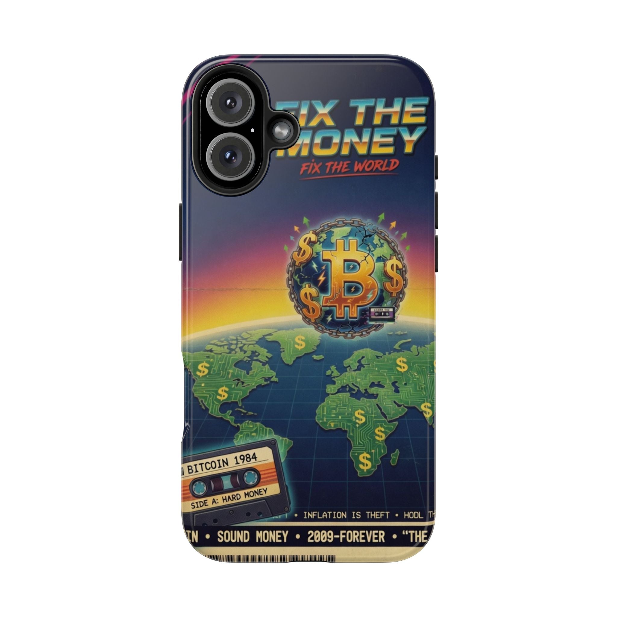 Retro Bitcoin Phone Case — "Fix the Money, Fix the World"
