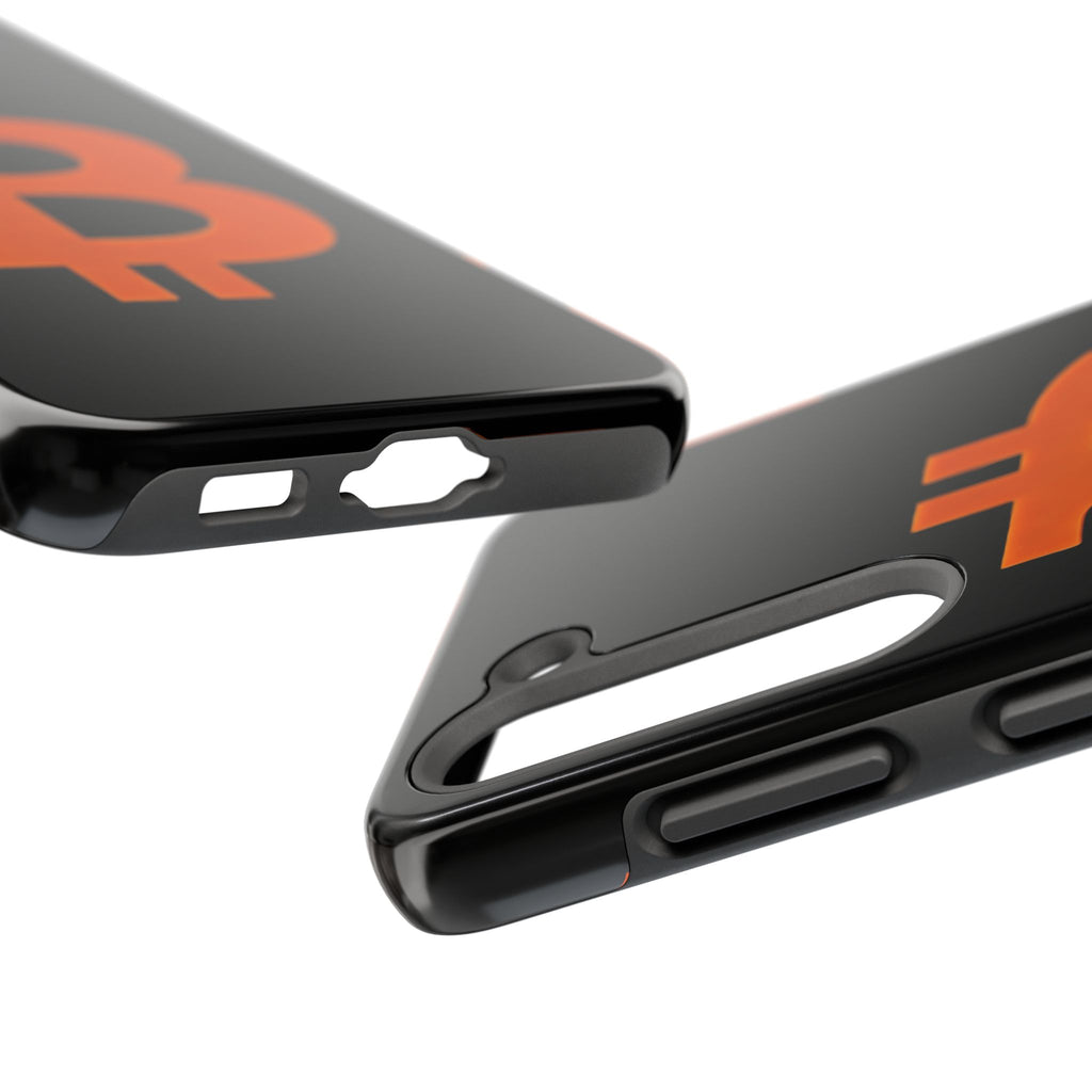 Bitcoin Orange Logo Black Phone Case