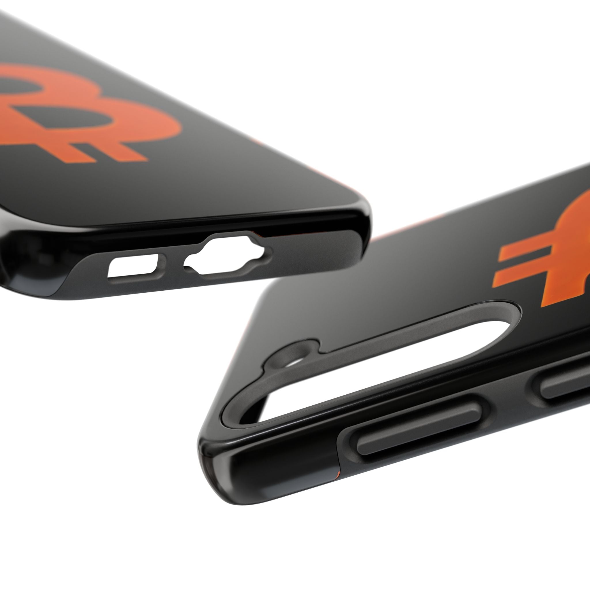 Bitcoin Orange Logo Black Phone Case