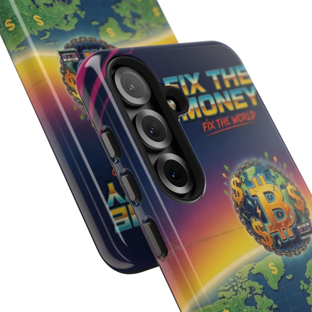 Retro Bitcoin Phone Case — "Fix the Money, Fix the World"