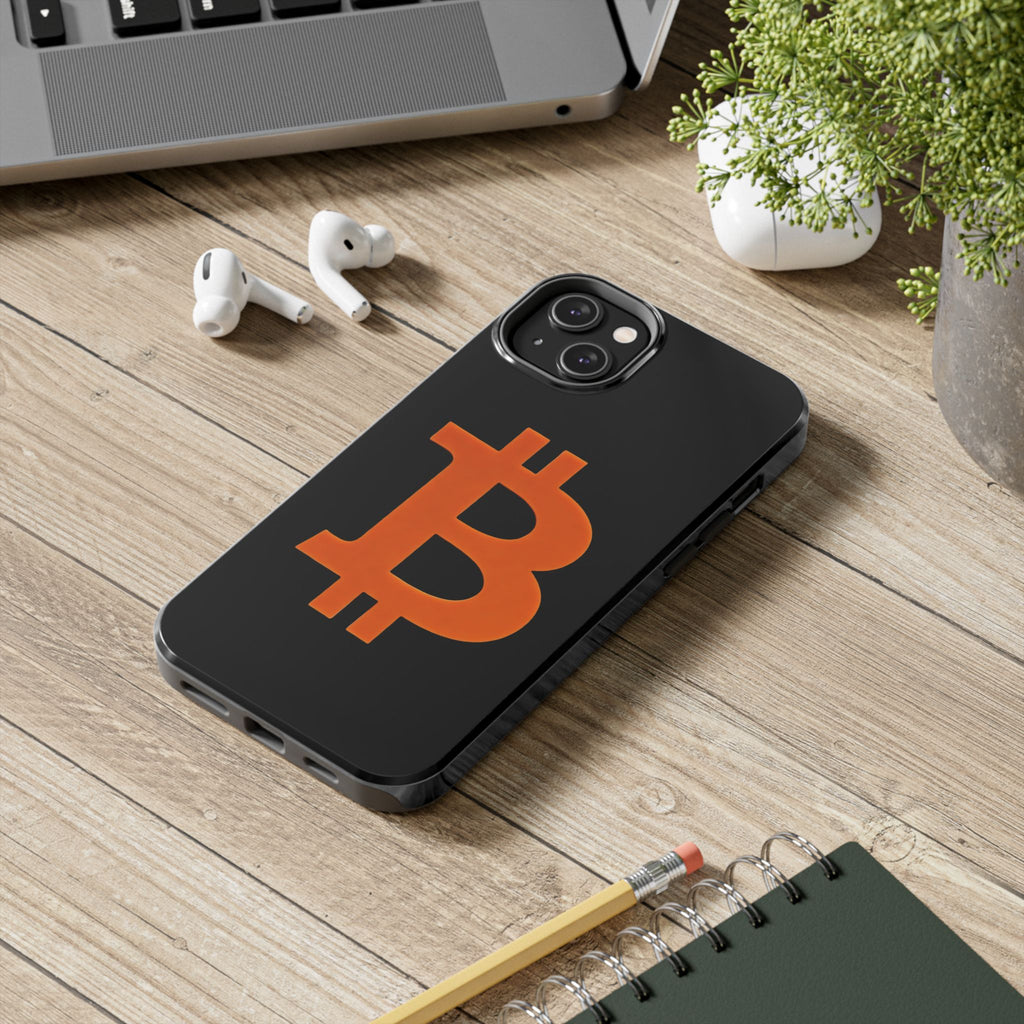 Bitcoin Orange Logo Black Phone Case