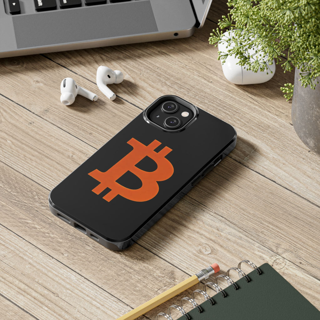 Bitcoin Orange Logo Black Phone Case