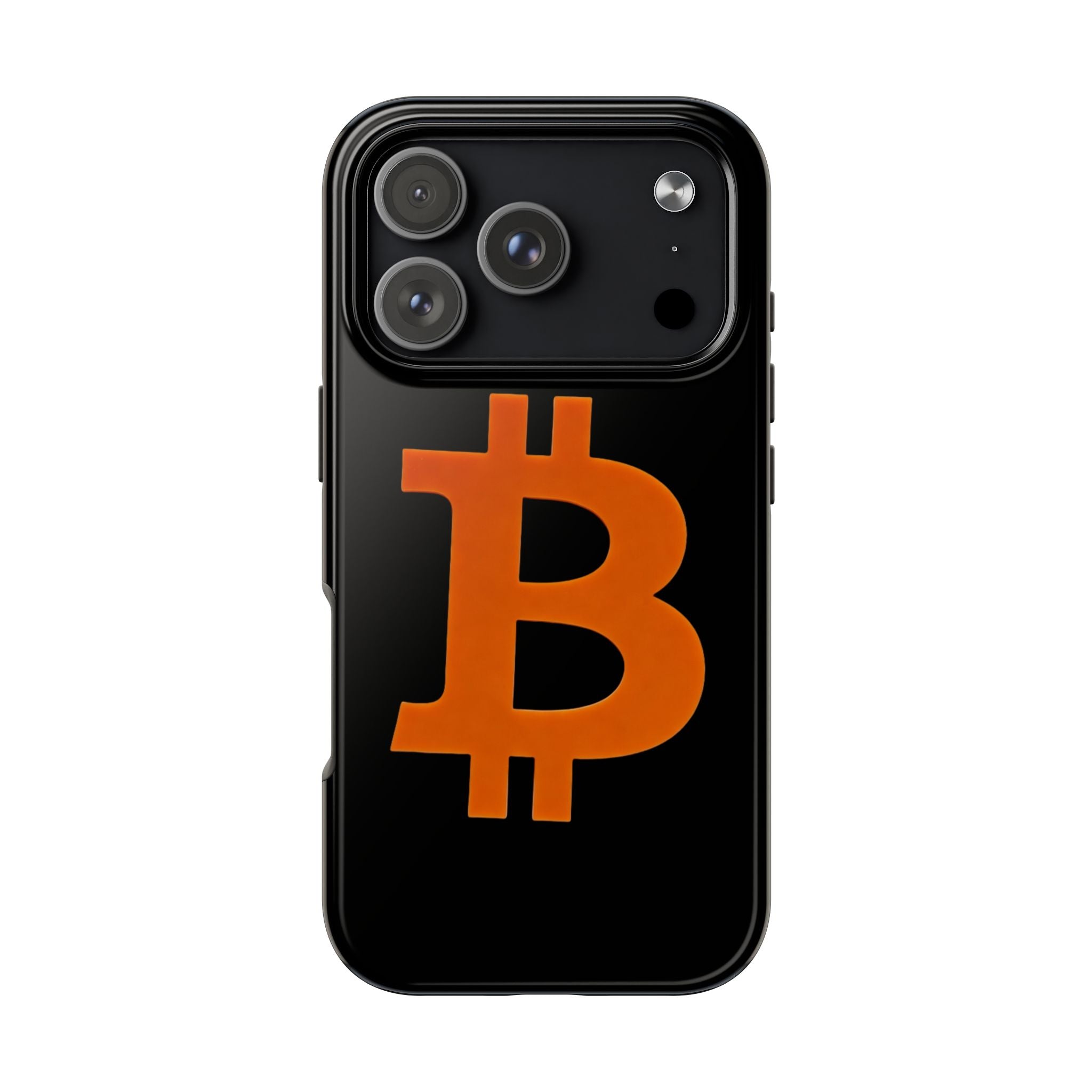 Bitcoin Orange Logo Black Phone Case