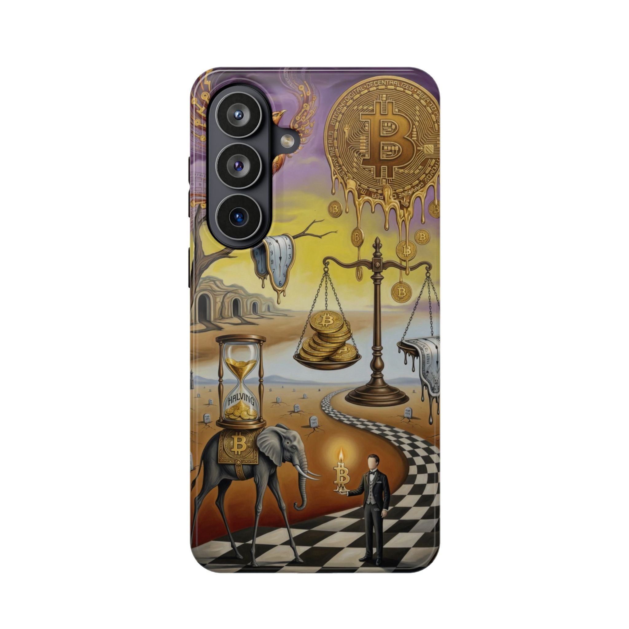 Surreal Bitcoin Landscape Phone Case — Magnetic Impact-Resistant