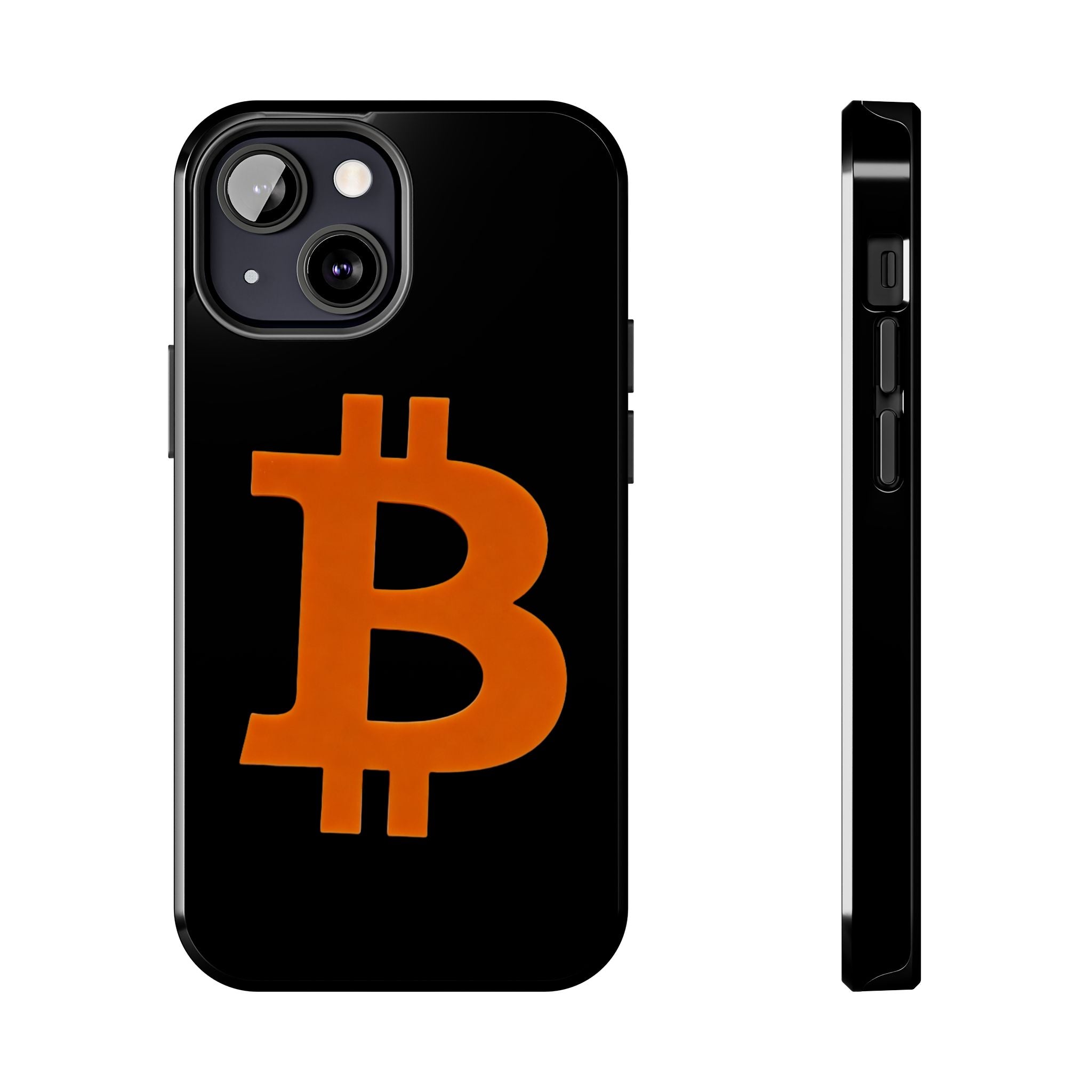 Bitcoin Orange Logo Black Phone Case