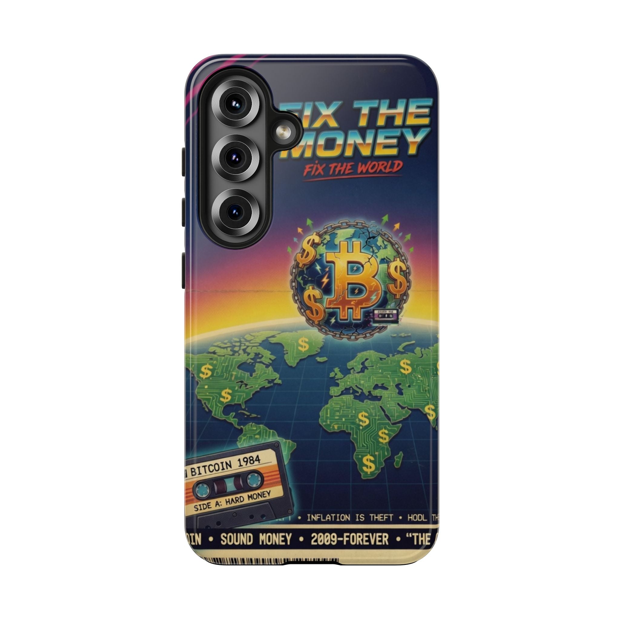 Retro Bitcoin Phone Case — "Fix the Money, Fix the World"