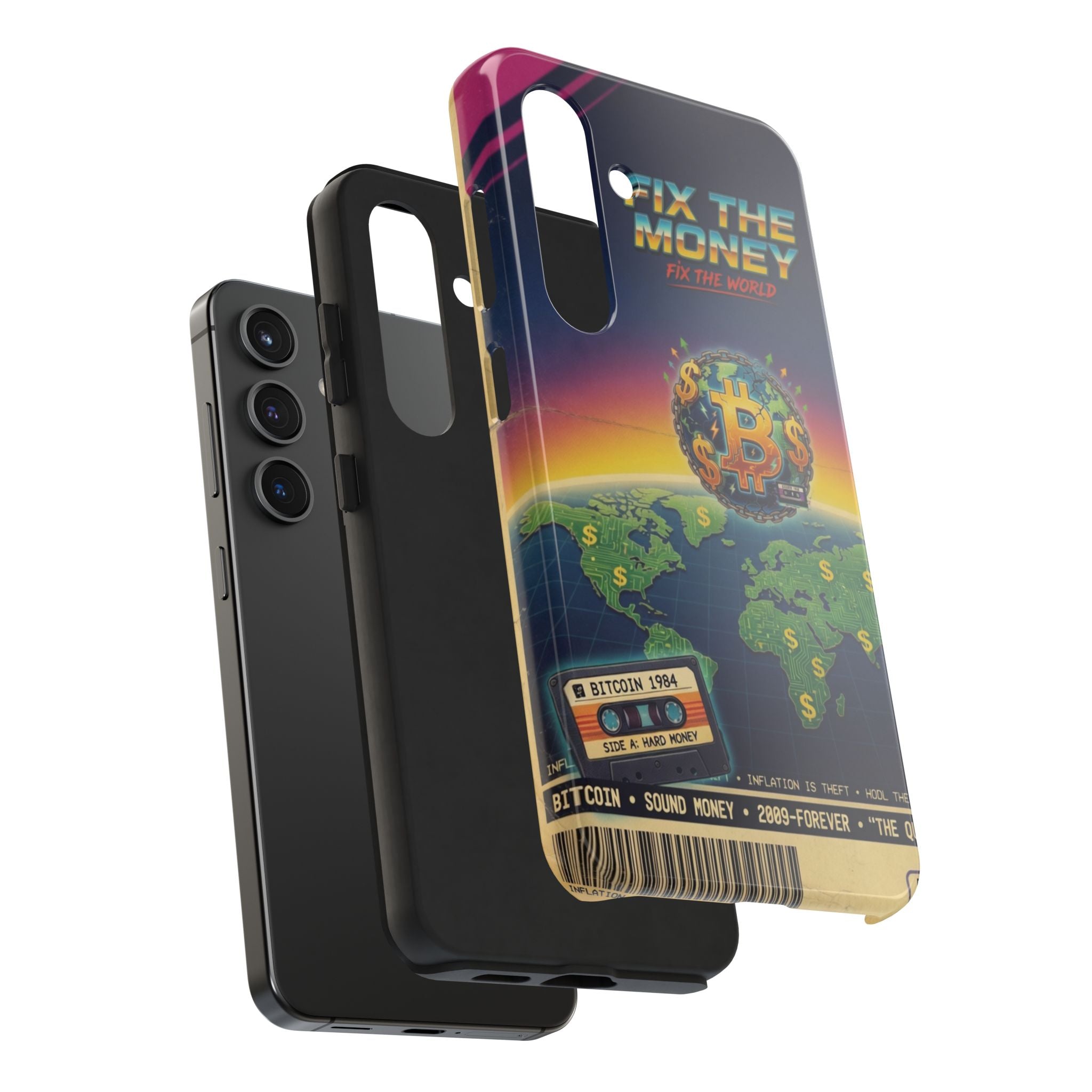 Retro Bitcoin Phone Case — "Fix the Money, Fix the World"