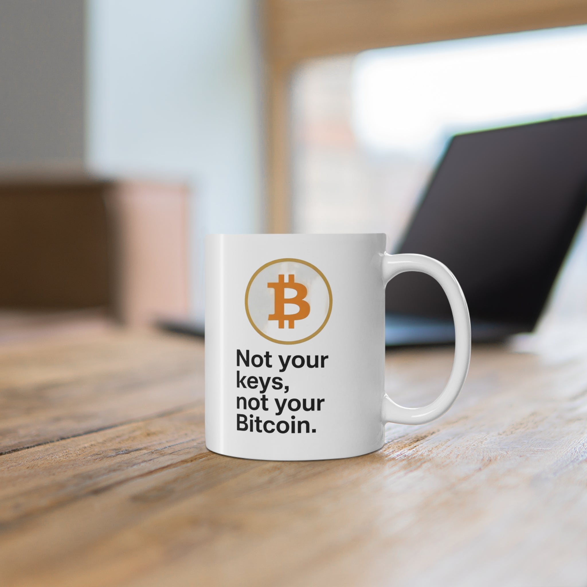 Bitcoin Mug — "Not Your Keys, Not Your Bitcoin" 11oz