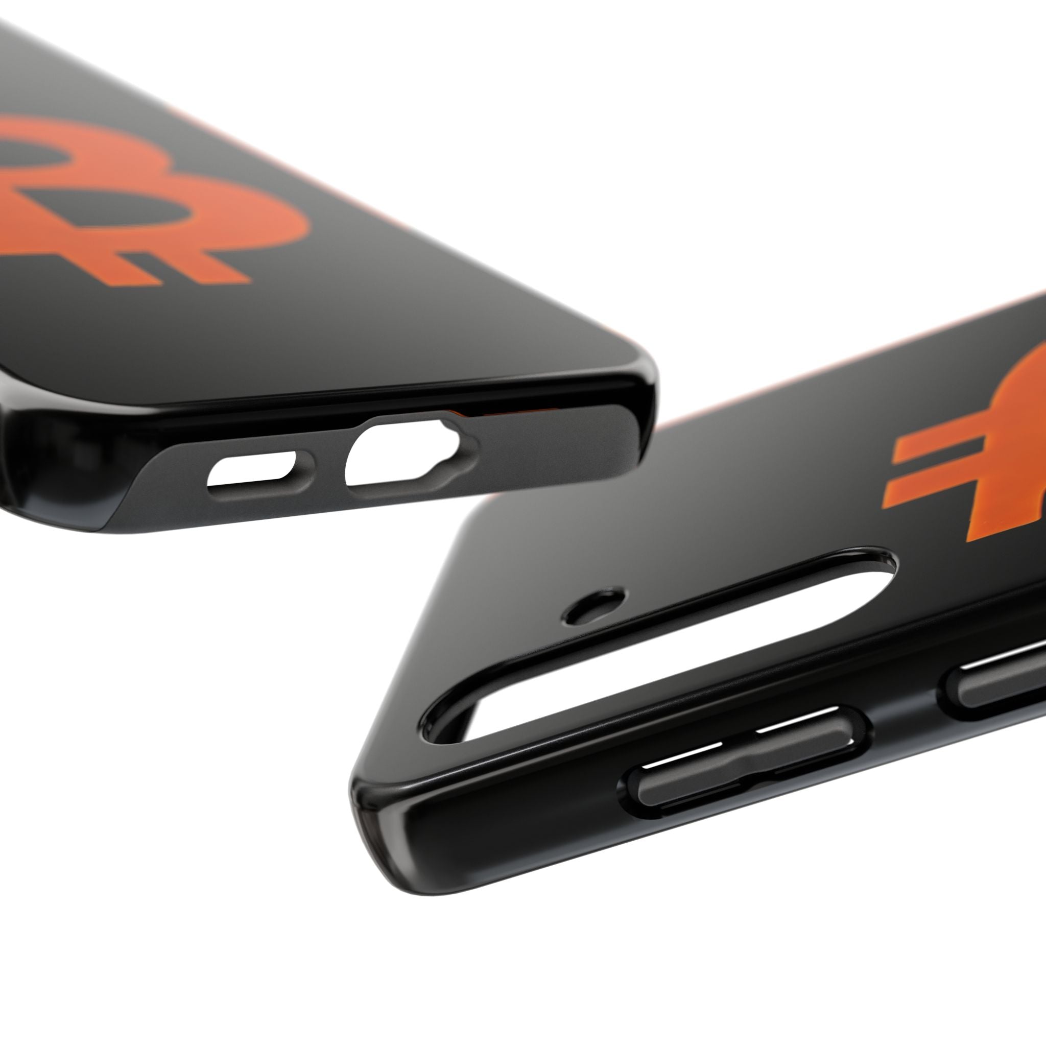 Bitcoin Orange Logo Black Phone Case