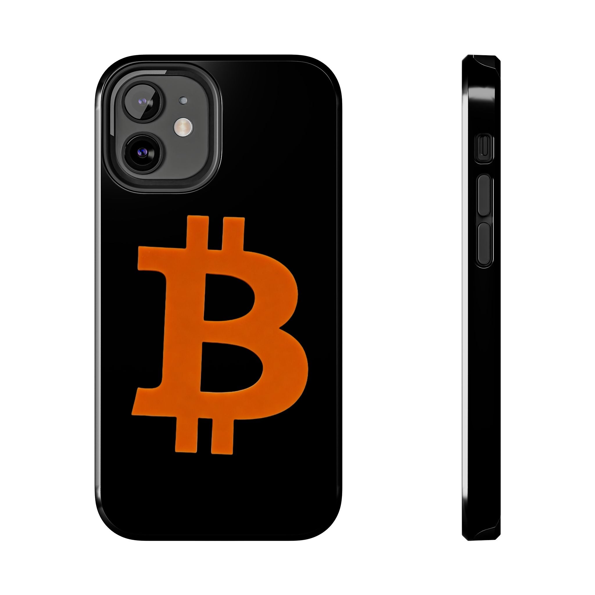 Bitcoin Orange Logo Black Phone Case