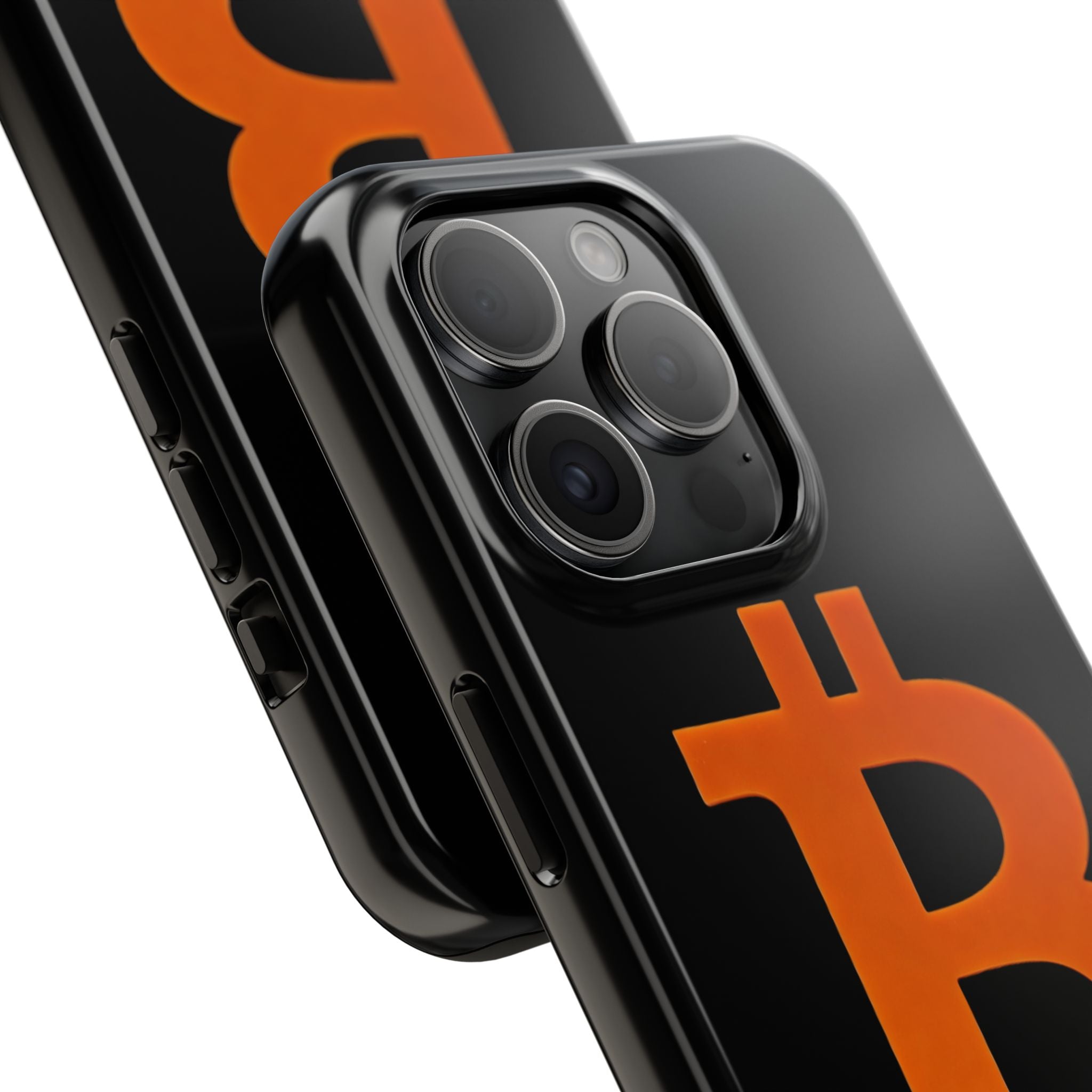 Bitcoin Orange Logo Black Phone Case